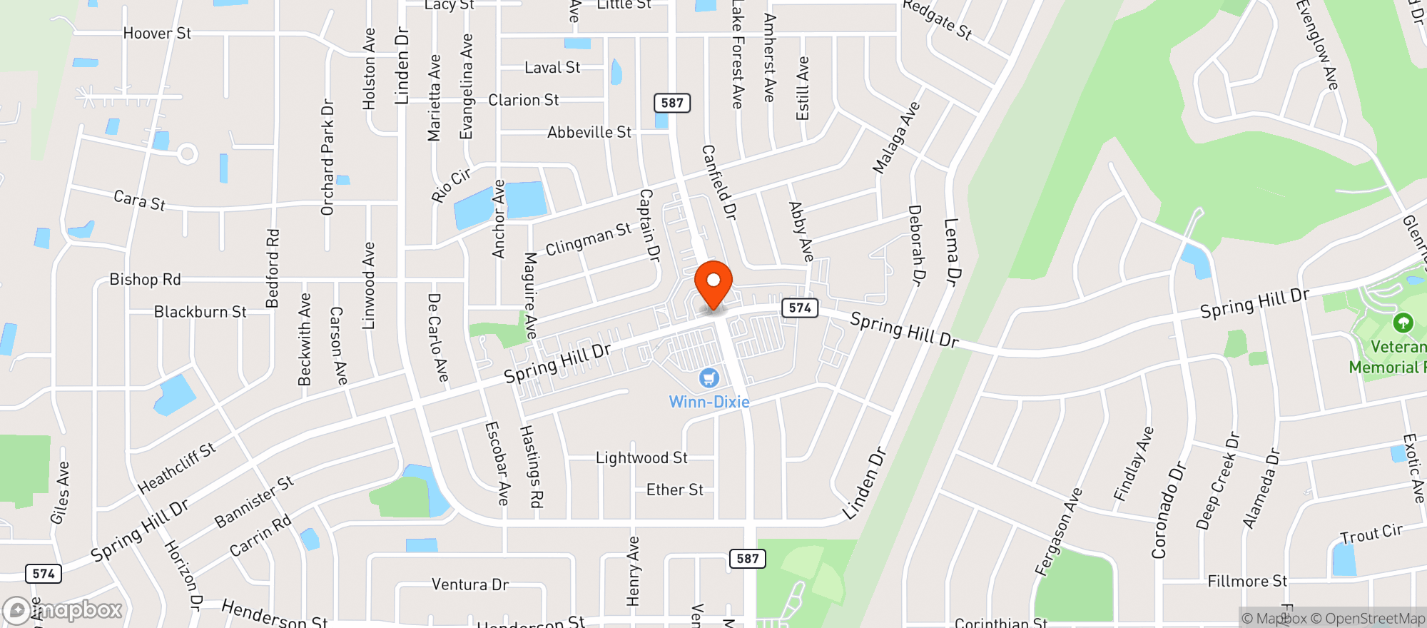 Map showing Get Healthy - Spring Hill