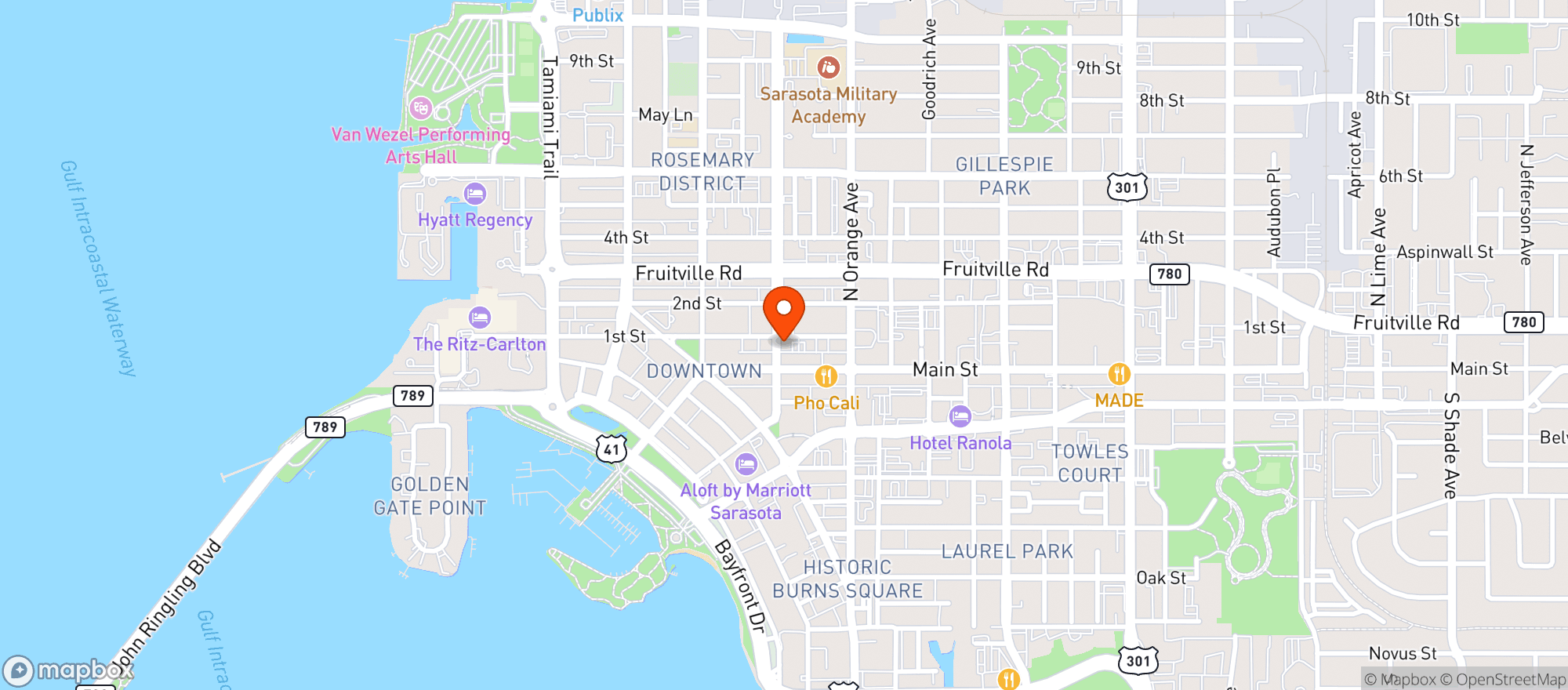 Map showing Corona Cigar Company