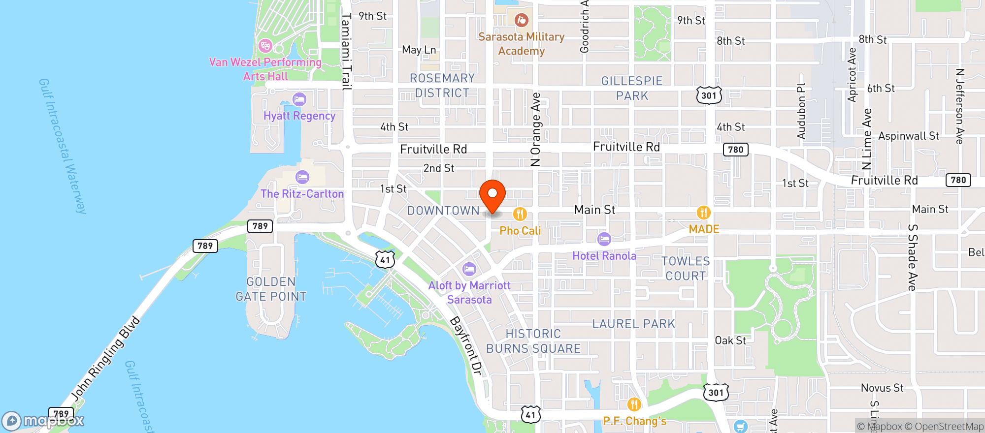 Map showing Boca Kitchen Bar