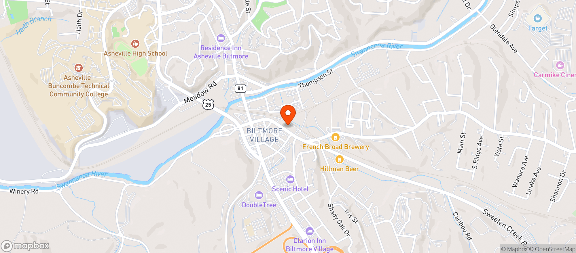 Map showing Williams Sonoma