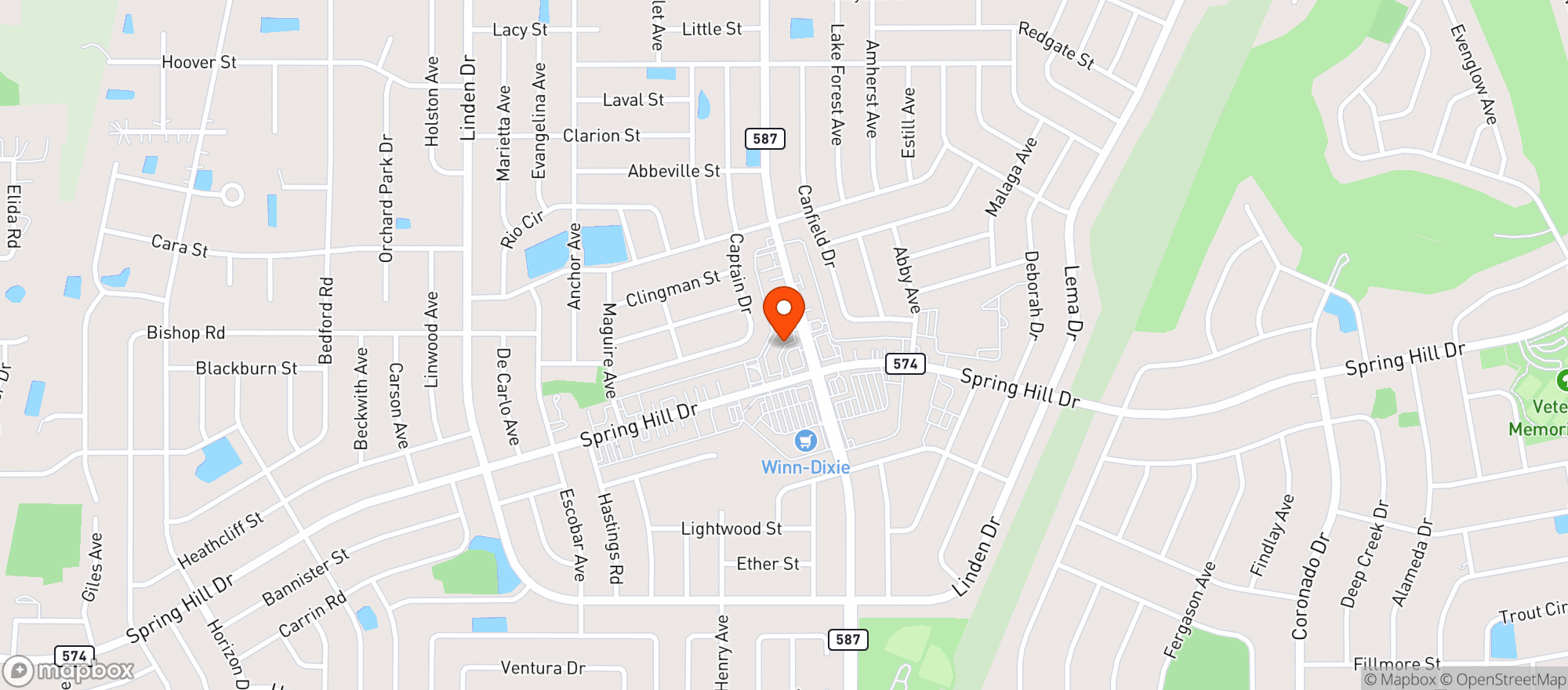 Map showing Spring Hill Nat Fds