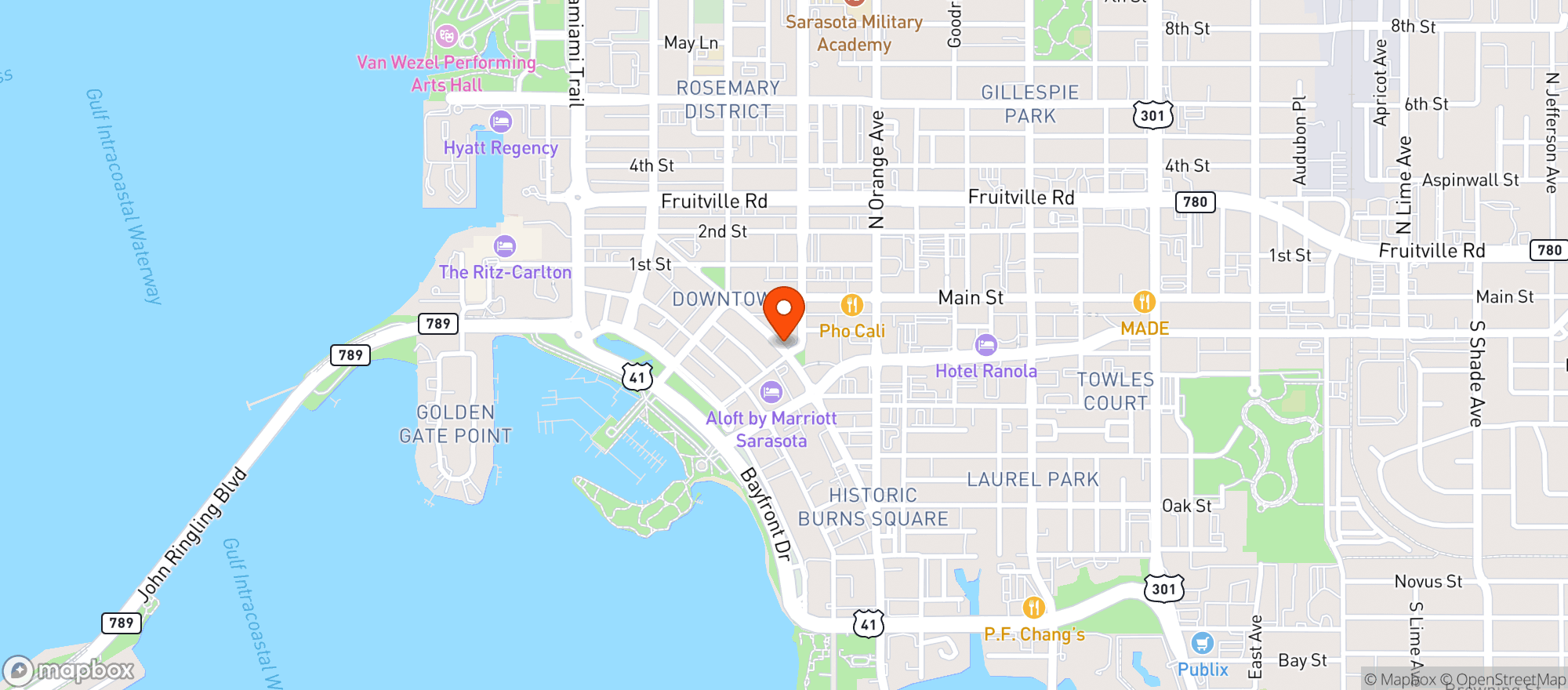 Map showing Sugar Champagne Bar