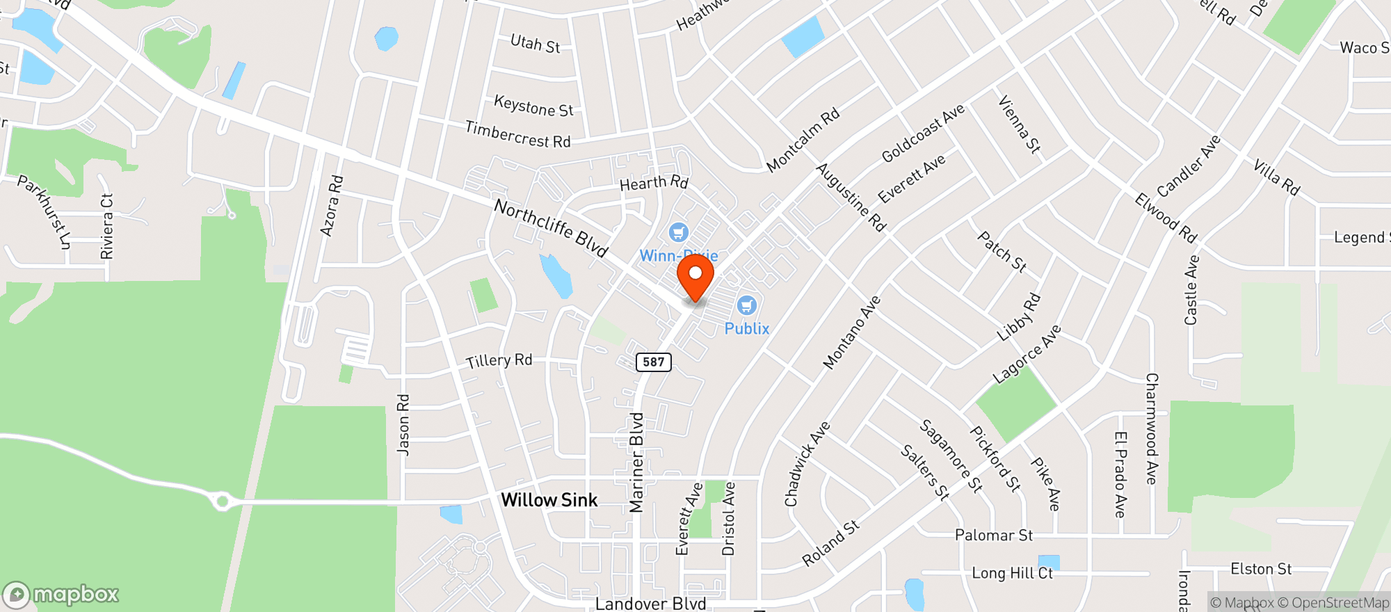 Map showing Publix Super Market