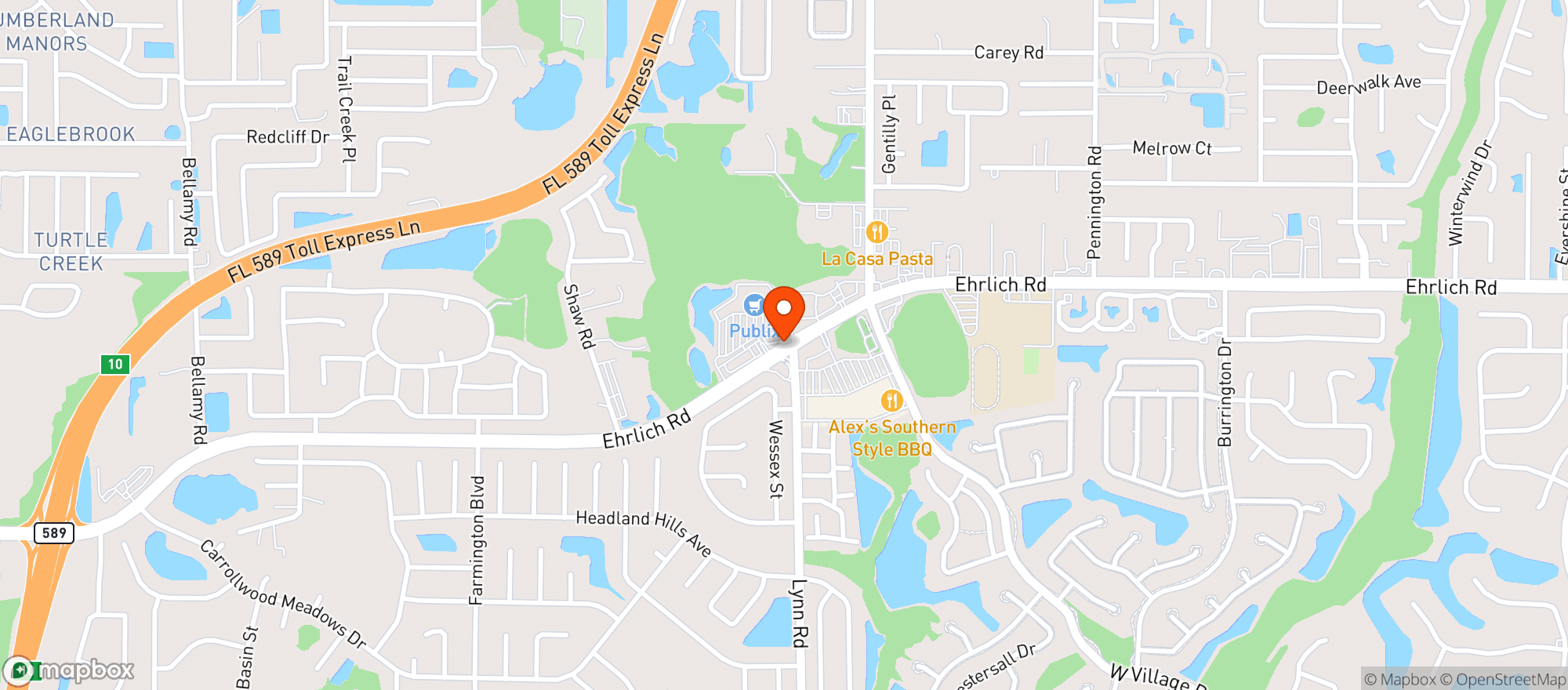Map showing Publix Super Market