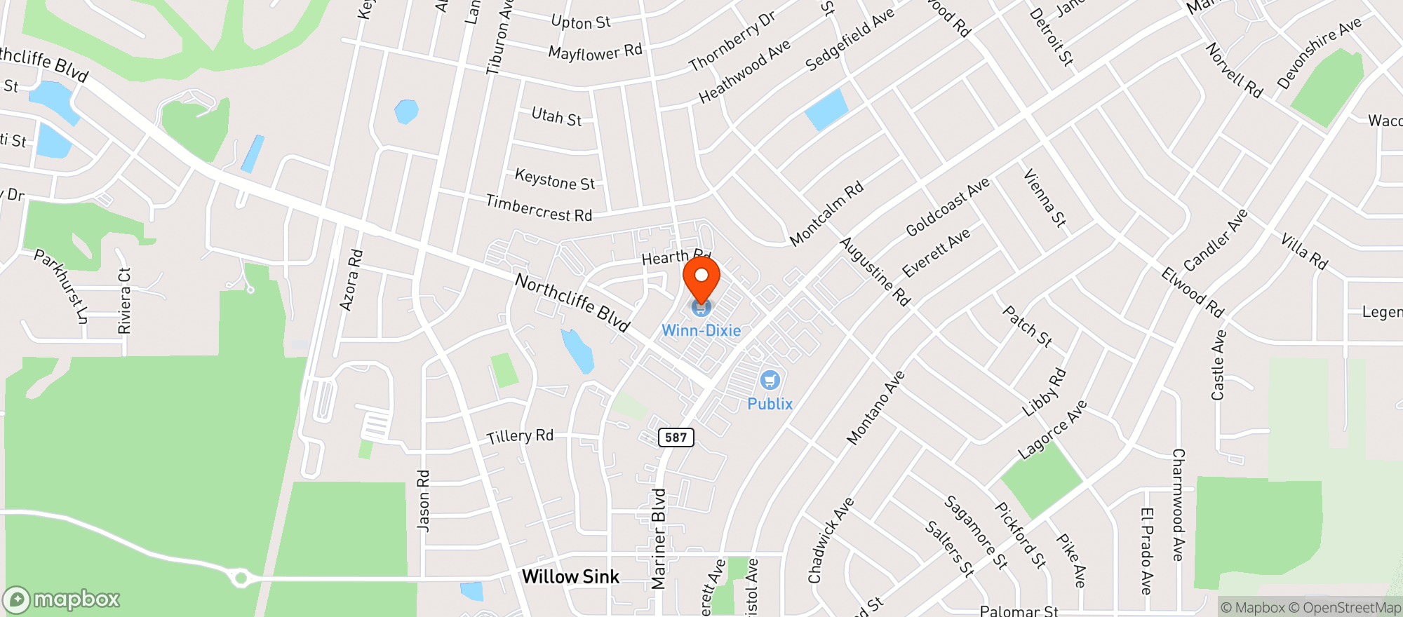 Map showing Winn Dixie 2484
