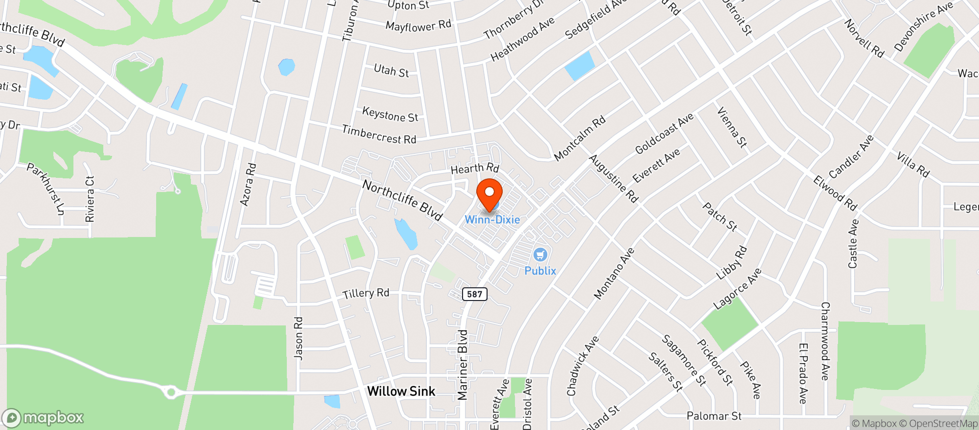Map showing Winn Dixie Liquor 2485