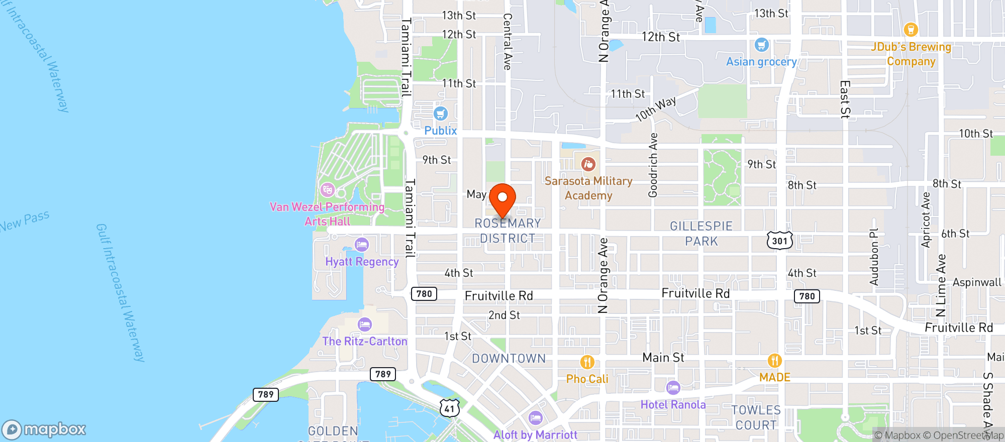 Map showing Arts & Central