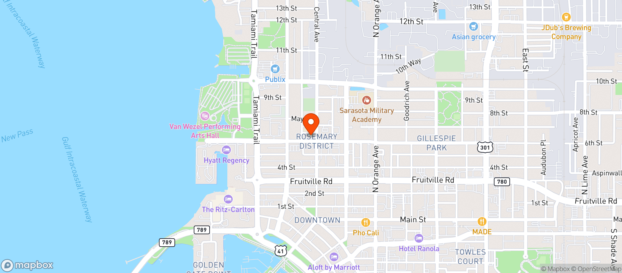 Map showing Origin Craft Beer & Pizza Cafe