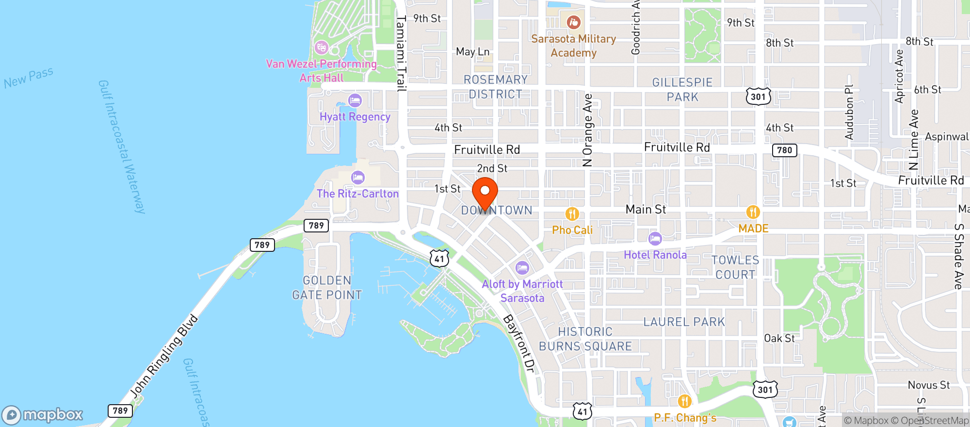 Map showing Green Zebra Cafe