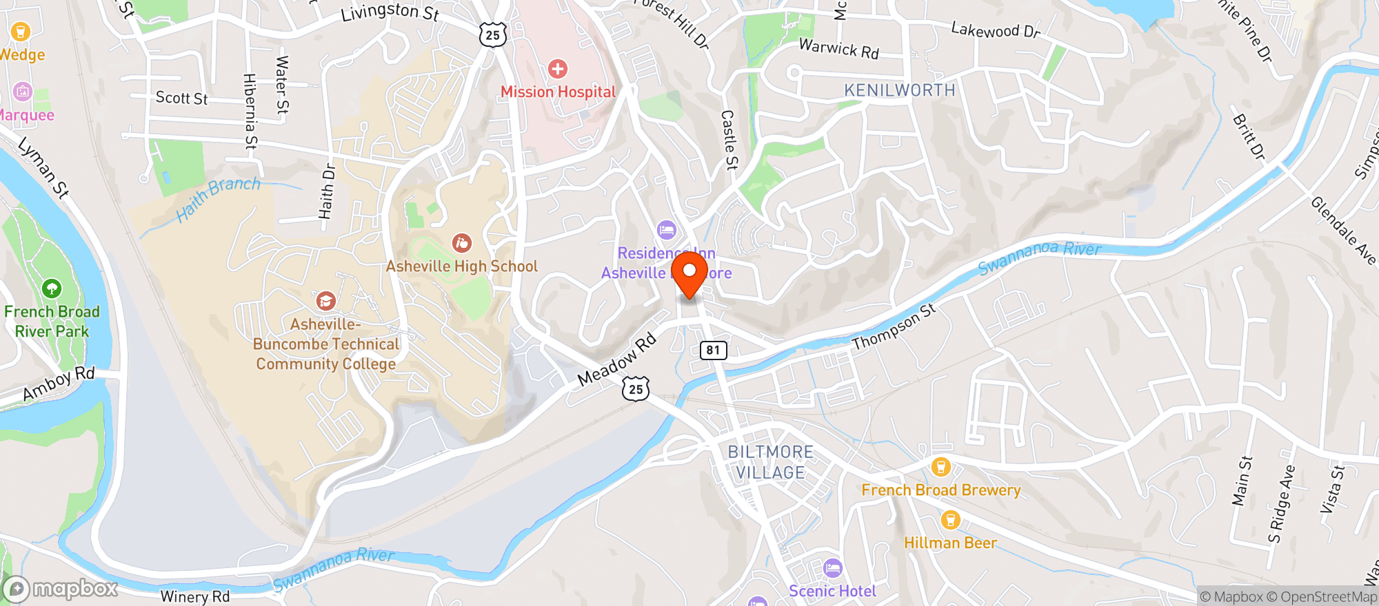 Map showing Standard Pizza Company