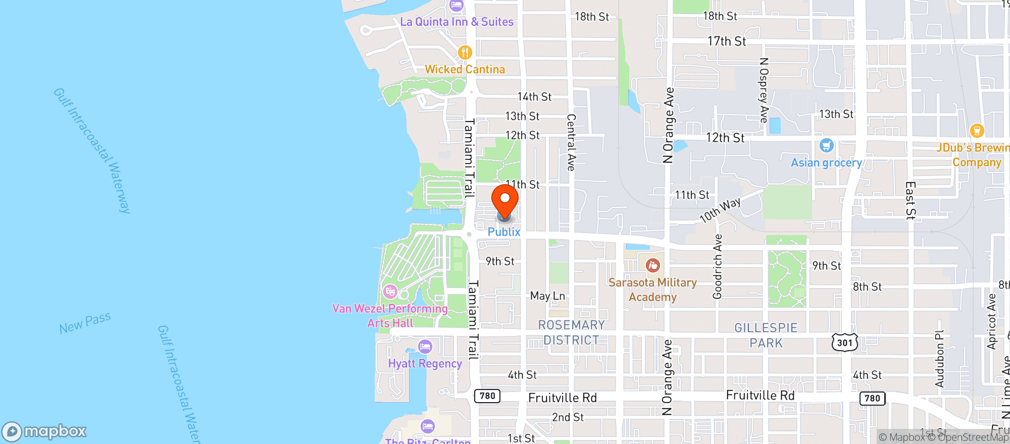 Map showing Publix
