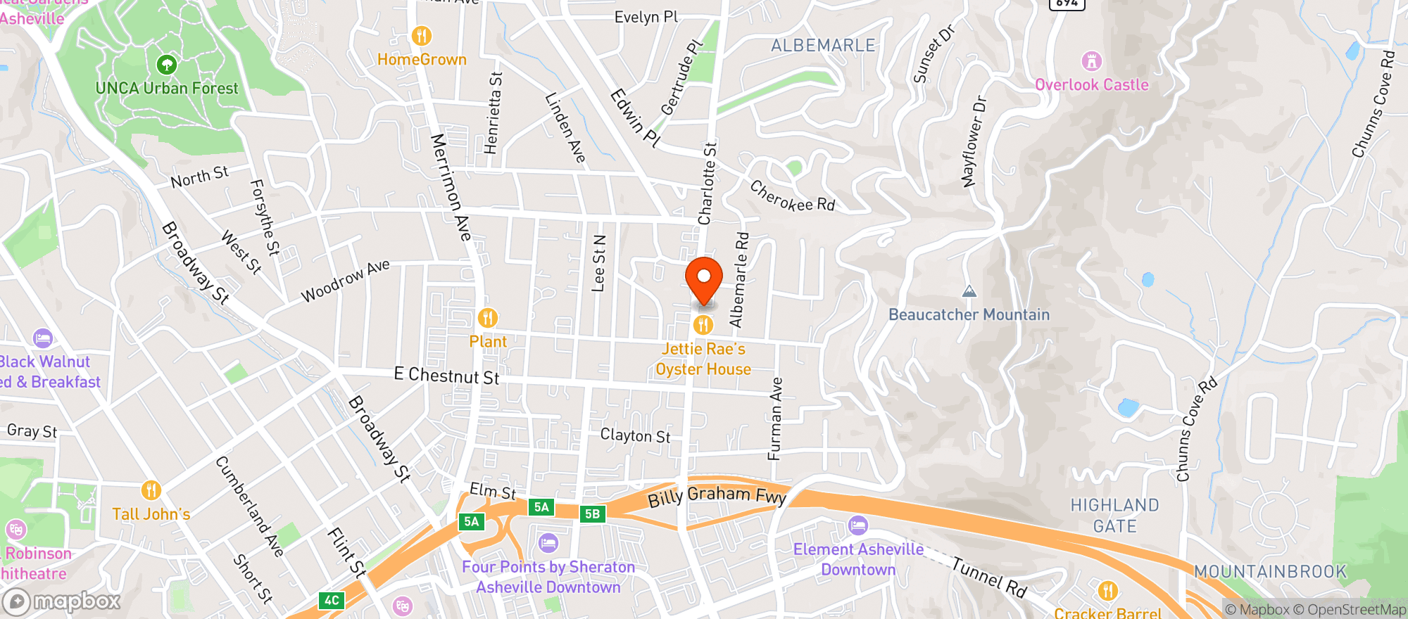 Map showing Charlotte St  Grill And P