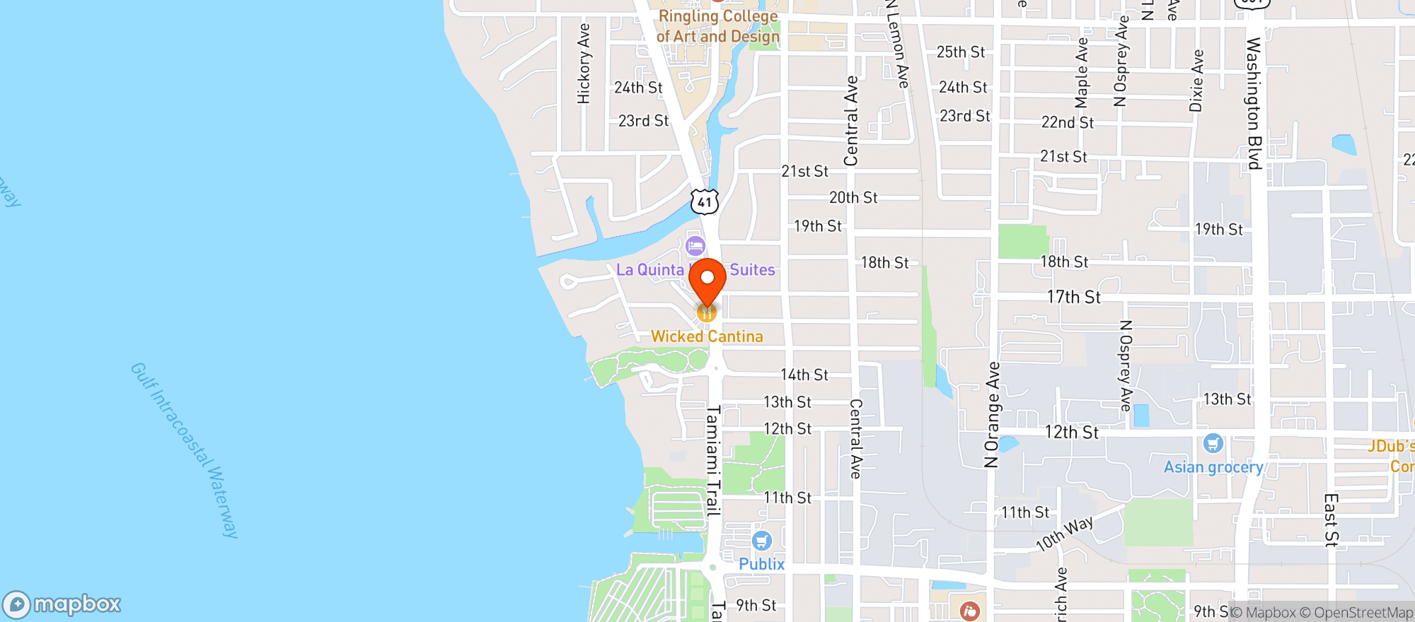 Map showing Wicked Cantina