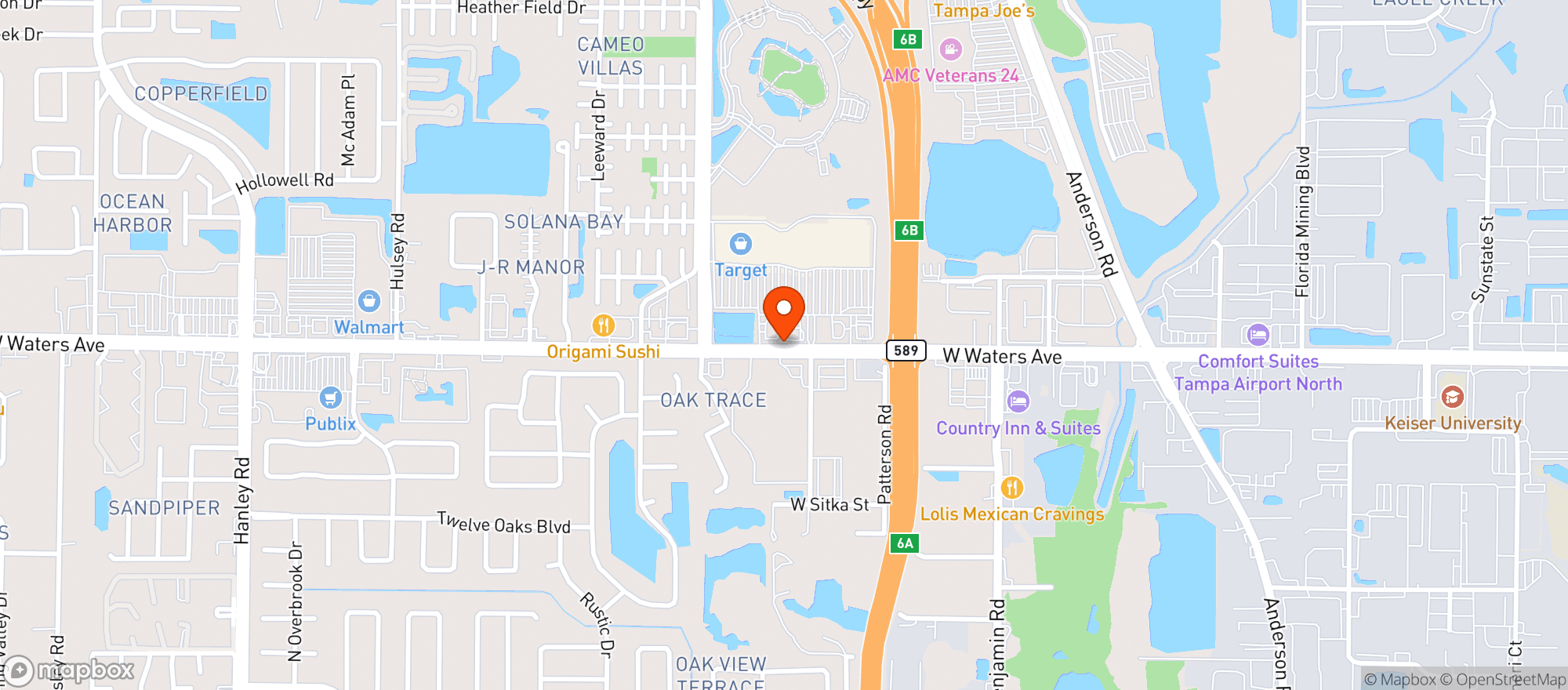 Map showing Target Store