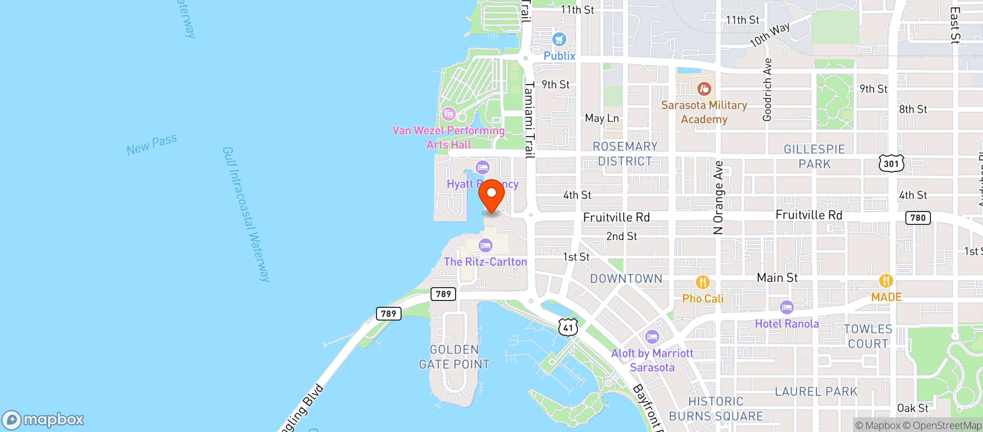 Map showing Ritz Carlton #54