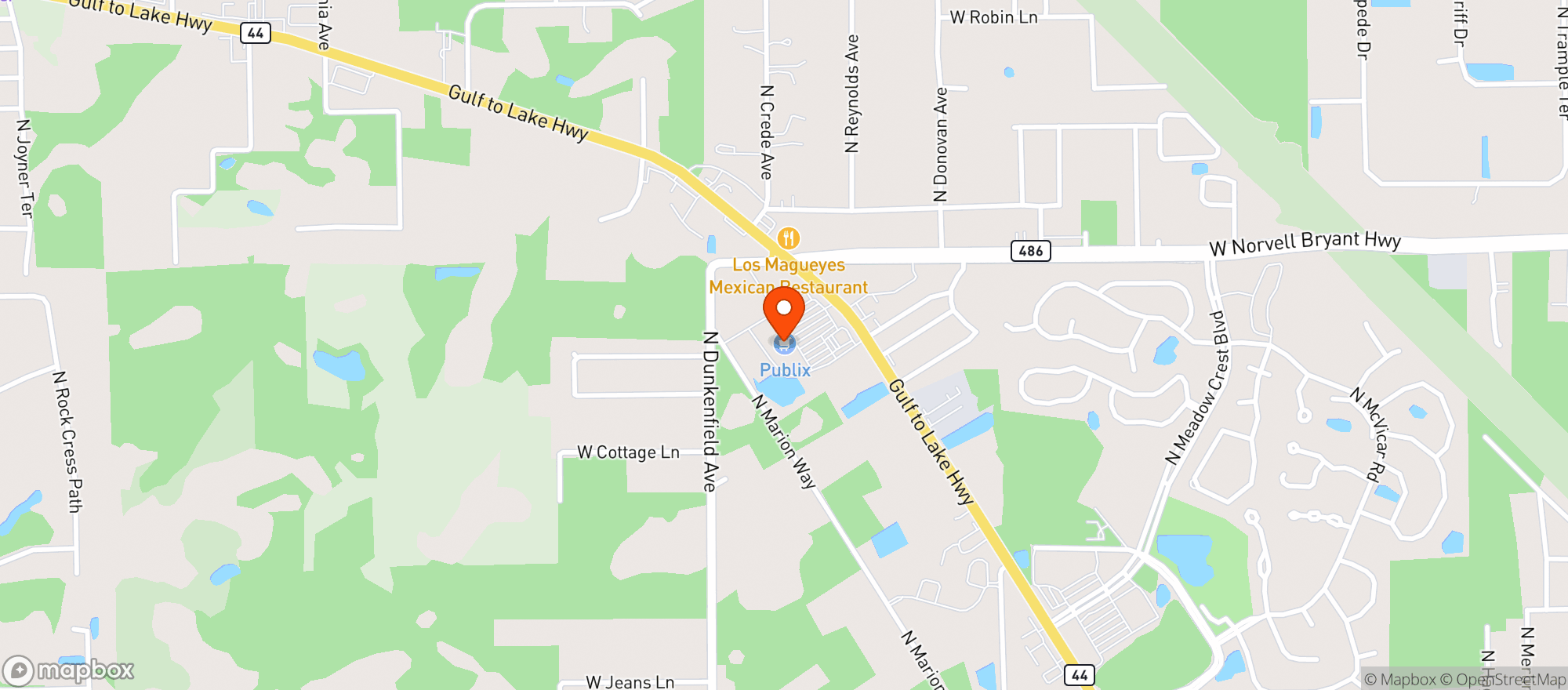 Map showing Publix
