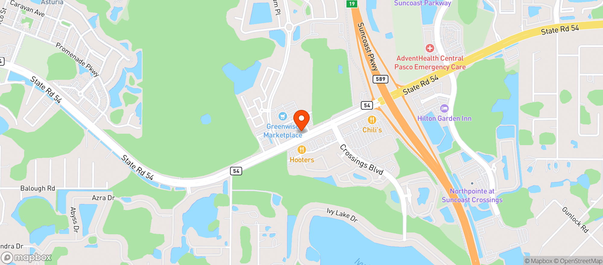 Map showing Mandolas Italian Kitchen
