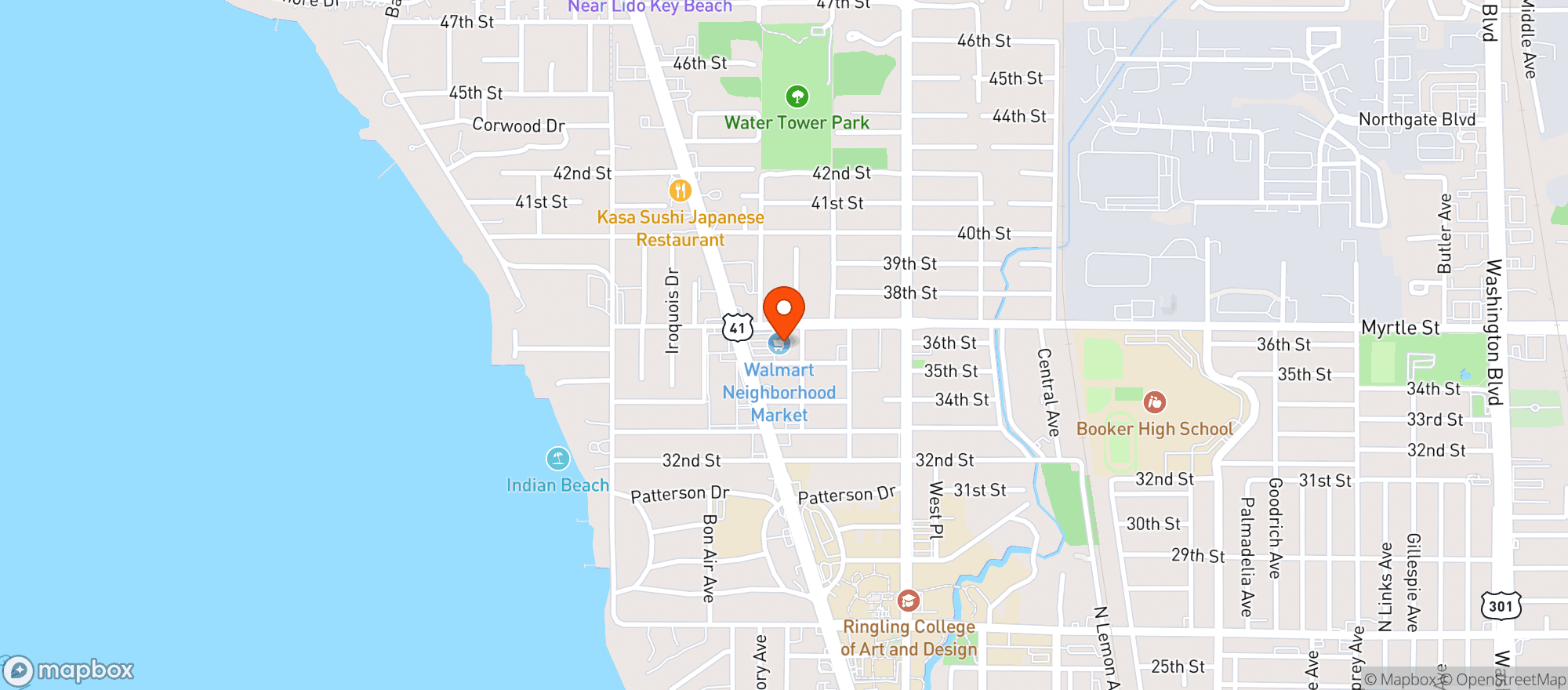 Map showing Walmart Neighborhood Mkt