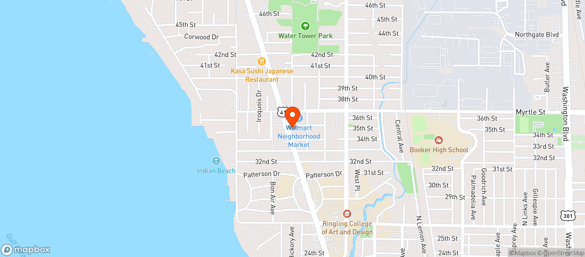 Map showing Kwik Stop