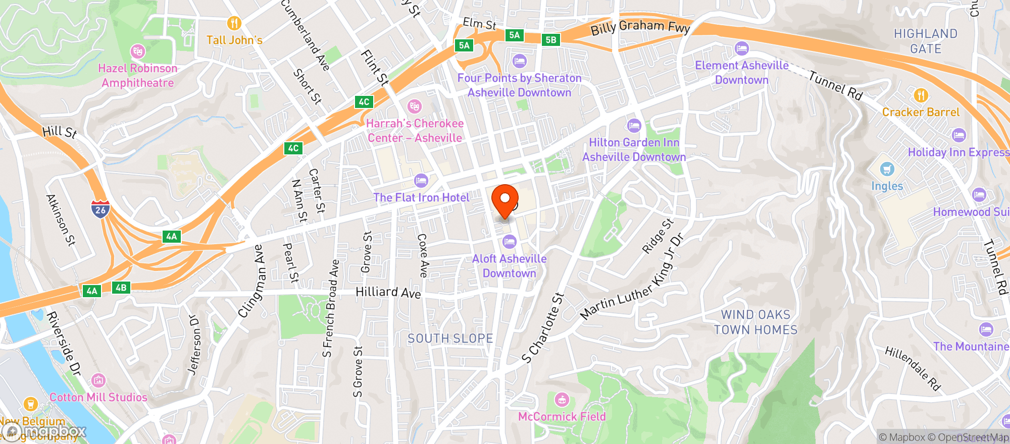 Map showing Manicomio Pizza