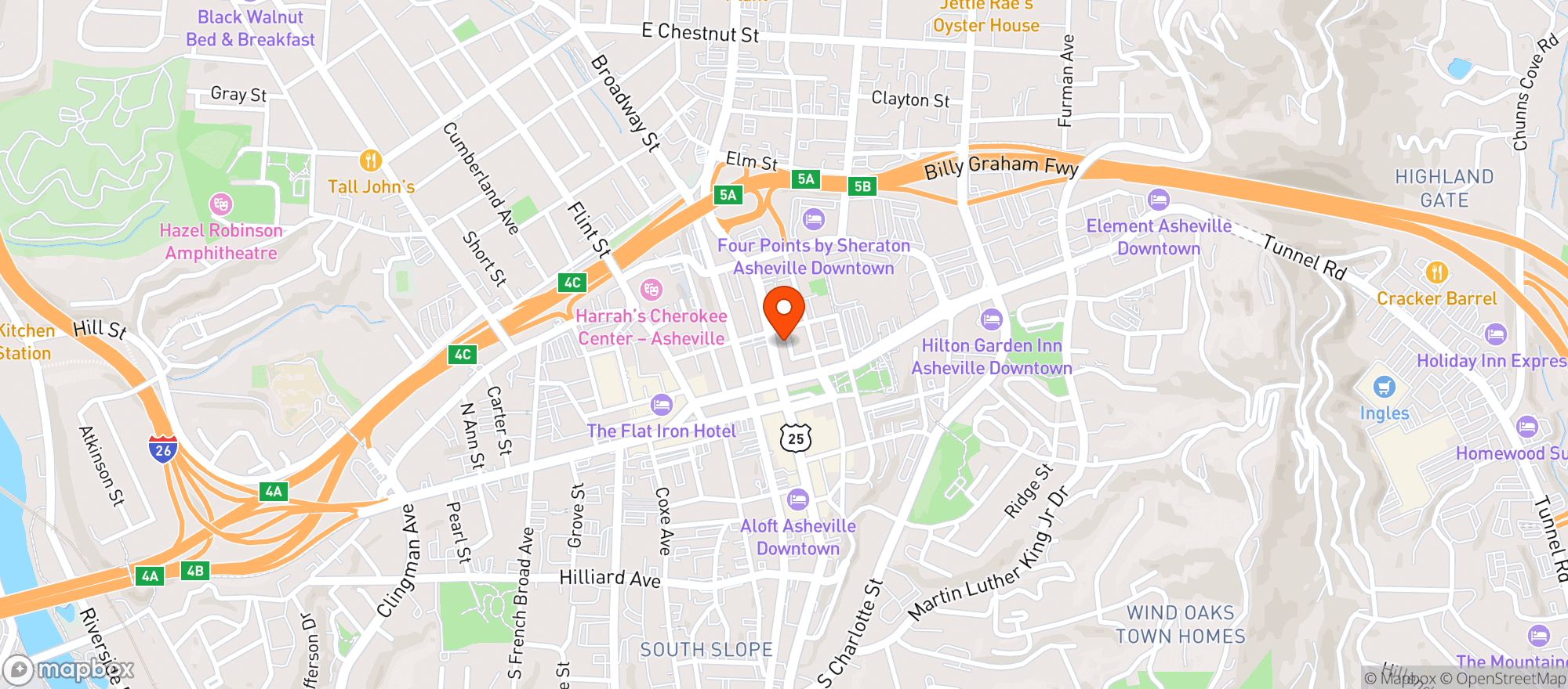 Map showing Botanist And Barrel Tasting Bar