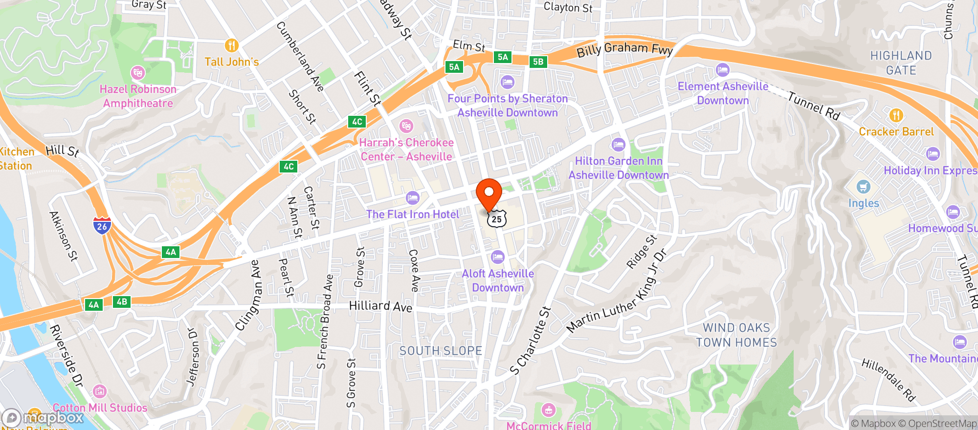 Map showing Farmese Cocktail Lounge