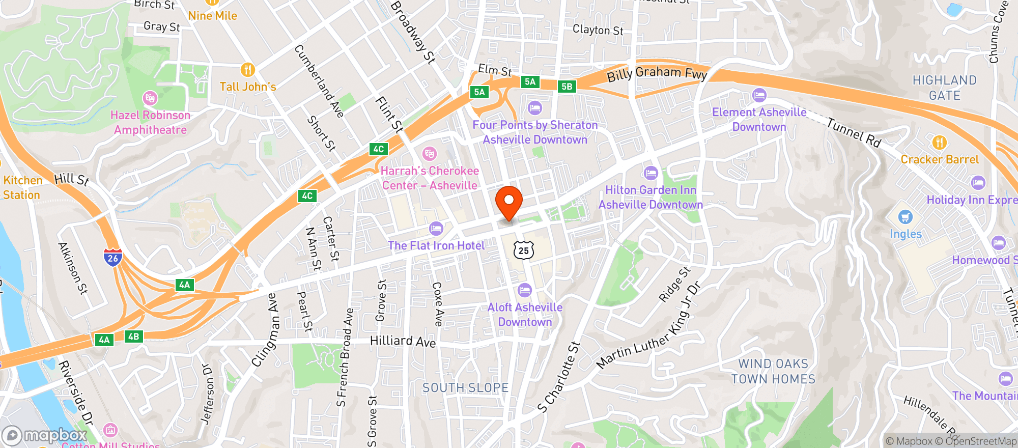 Map showing Kimpton Hotels #avlpa