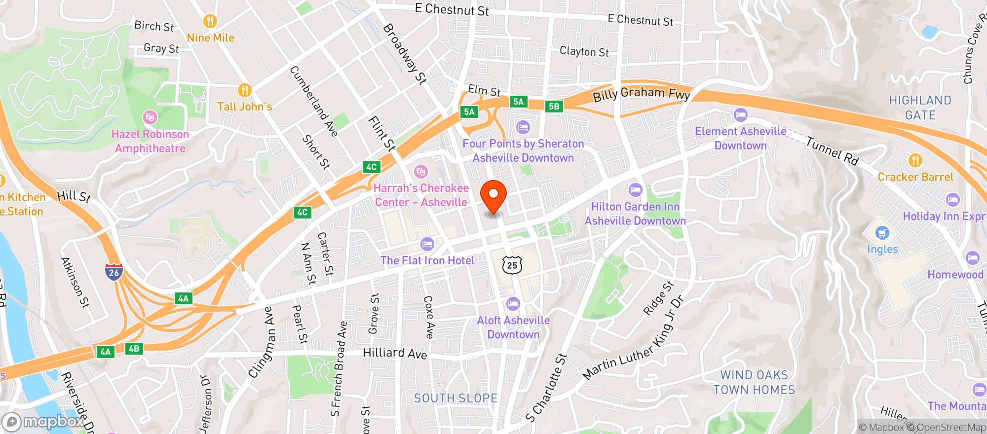 Map showing Wasabi Japanese Restauran