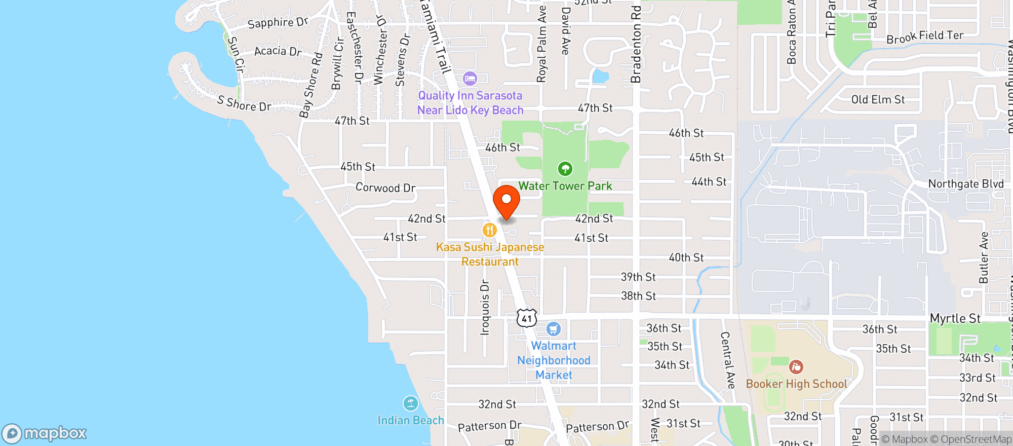 Map showing Sarasota Mini Mart