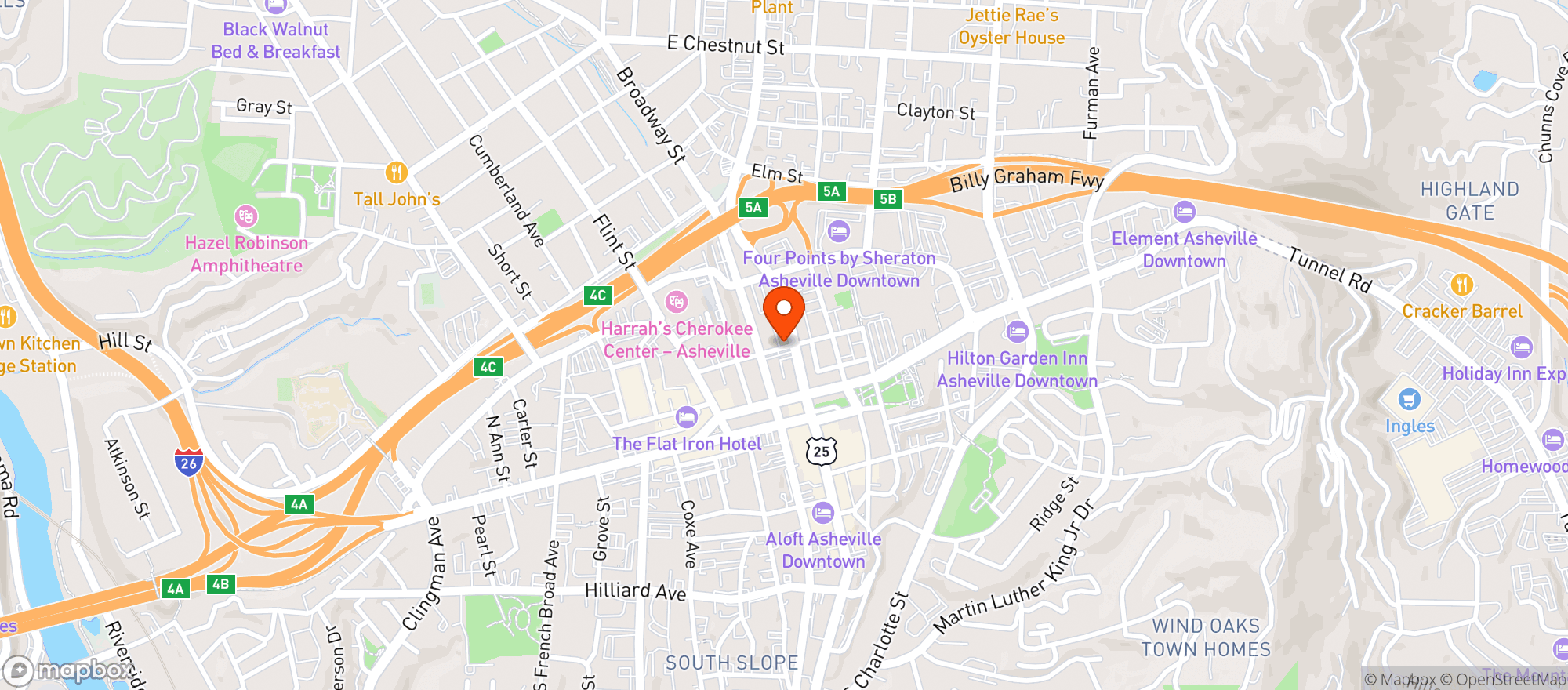 Map showing 5 Walnut Wine Bar