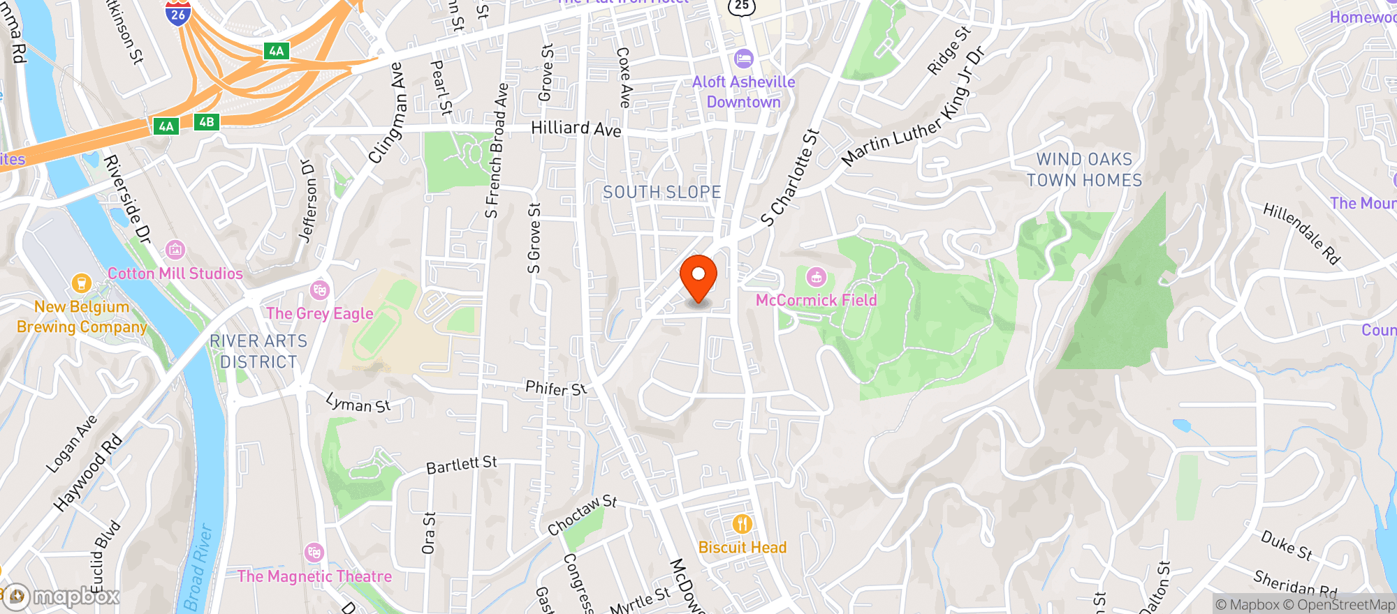 Map showing mother bakery & cafe | south slope