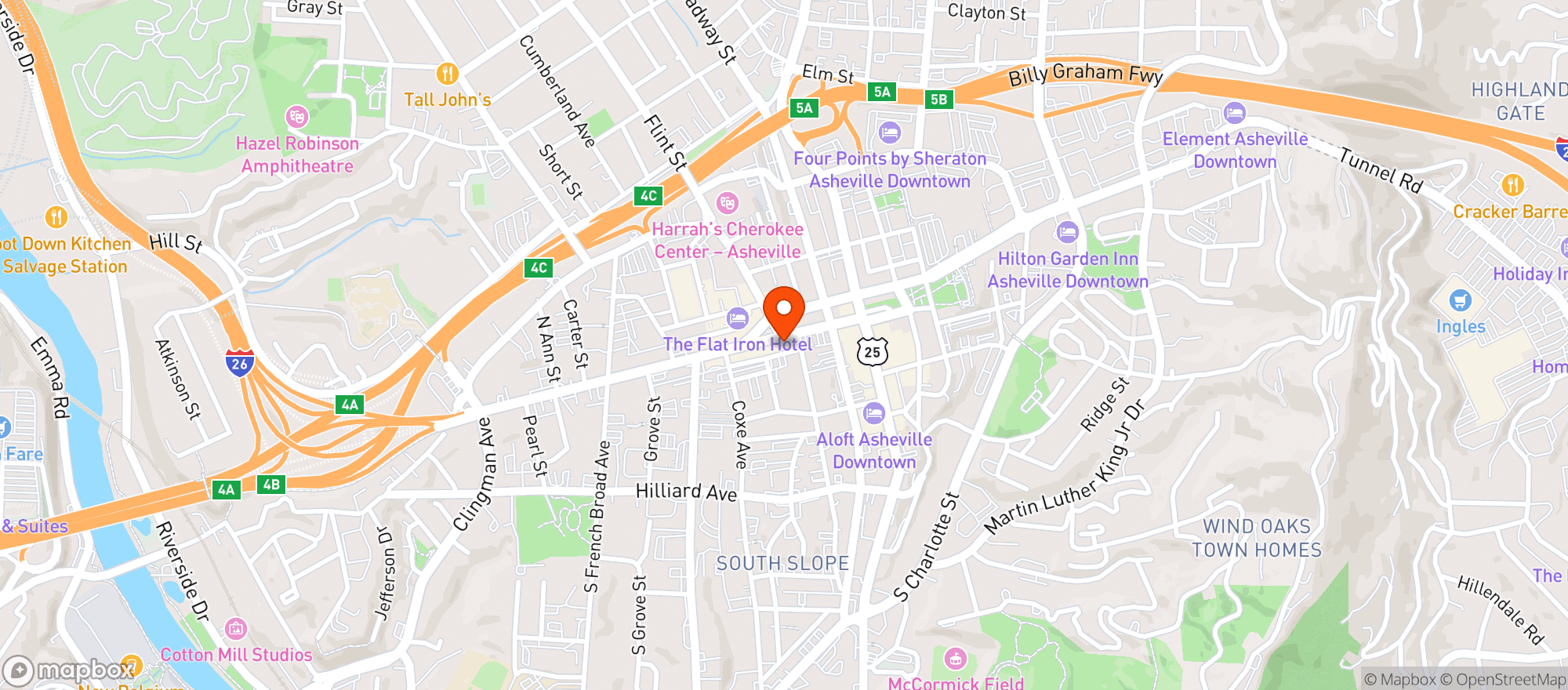 Map showing S & W Market Place