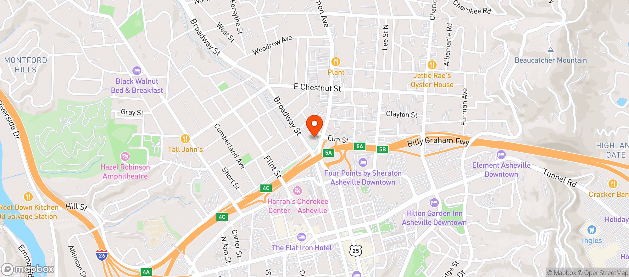 Map showing Roadrunner Market 6060 - 40 Merrimo