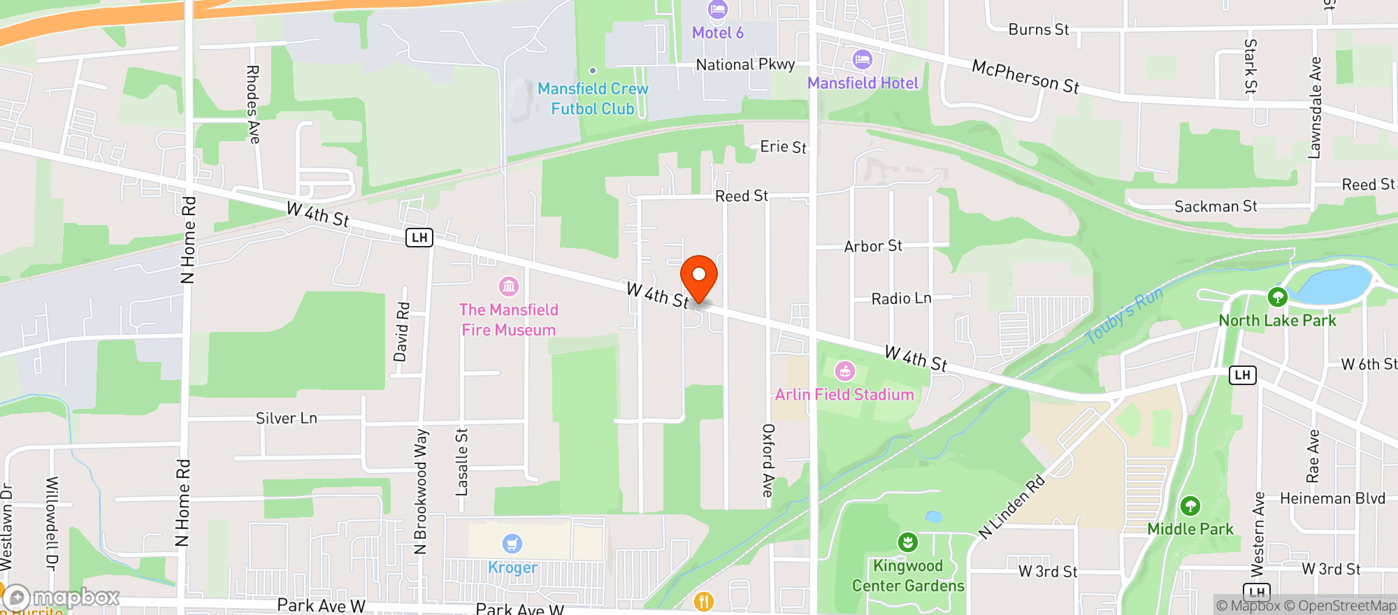 Map showing Big Daddys Drive Thru