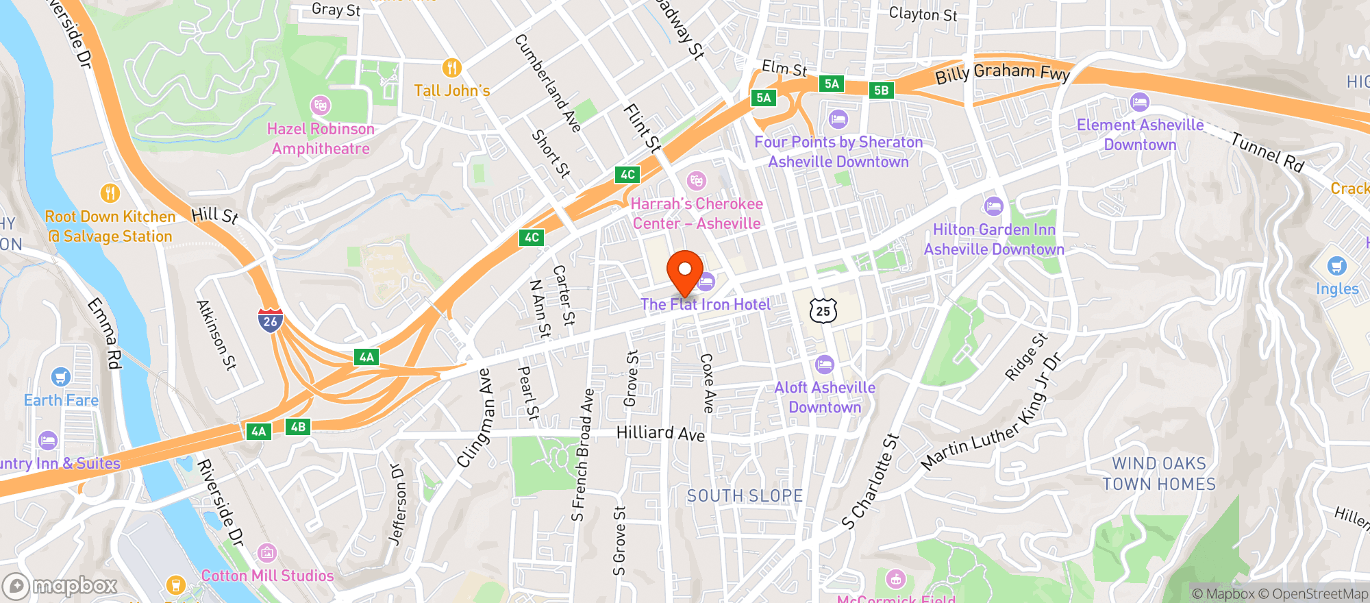 Map showing Laughing Seed Cafe - Jack Of The Wo