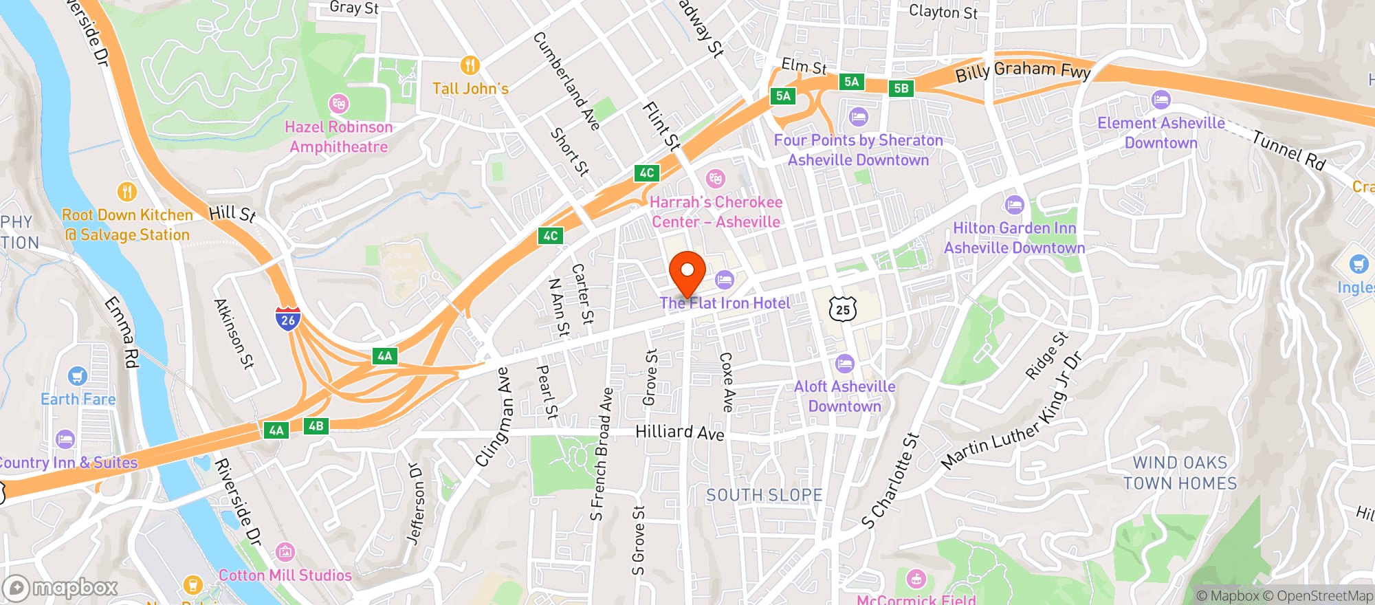 Map showing Wall Street Market