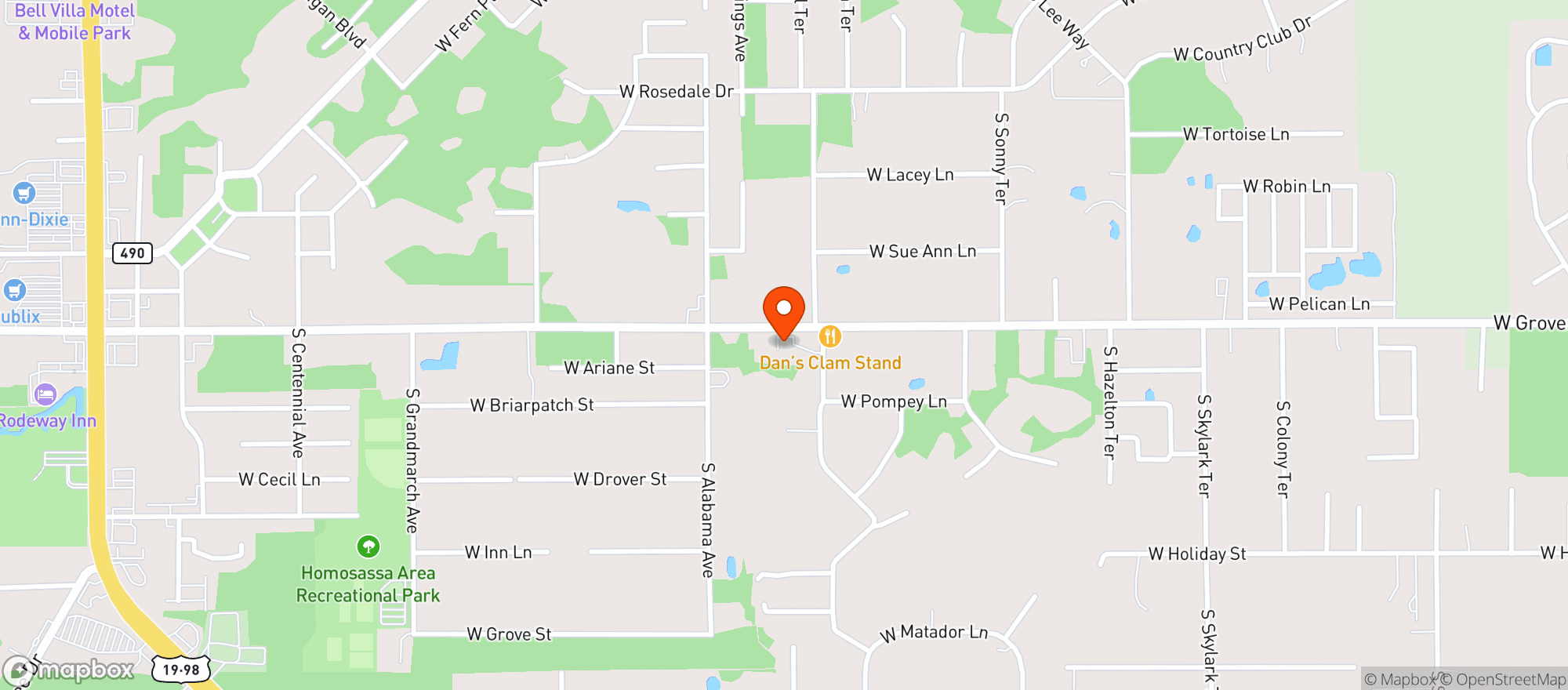 Map showing The Barrel Bar & Grill