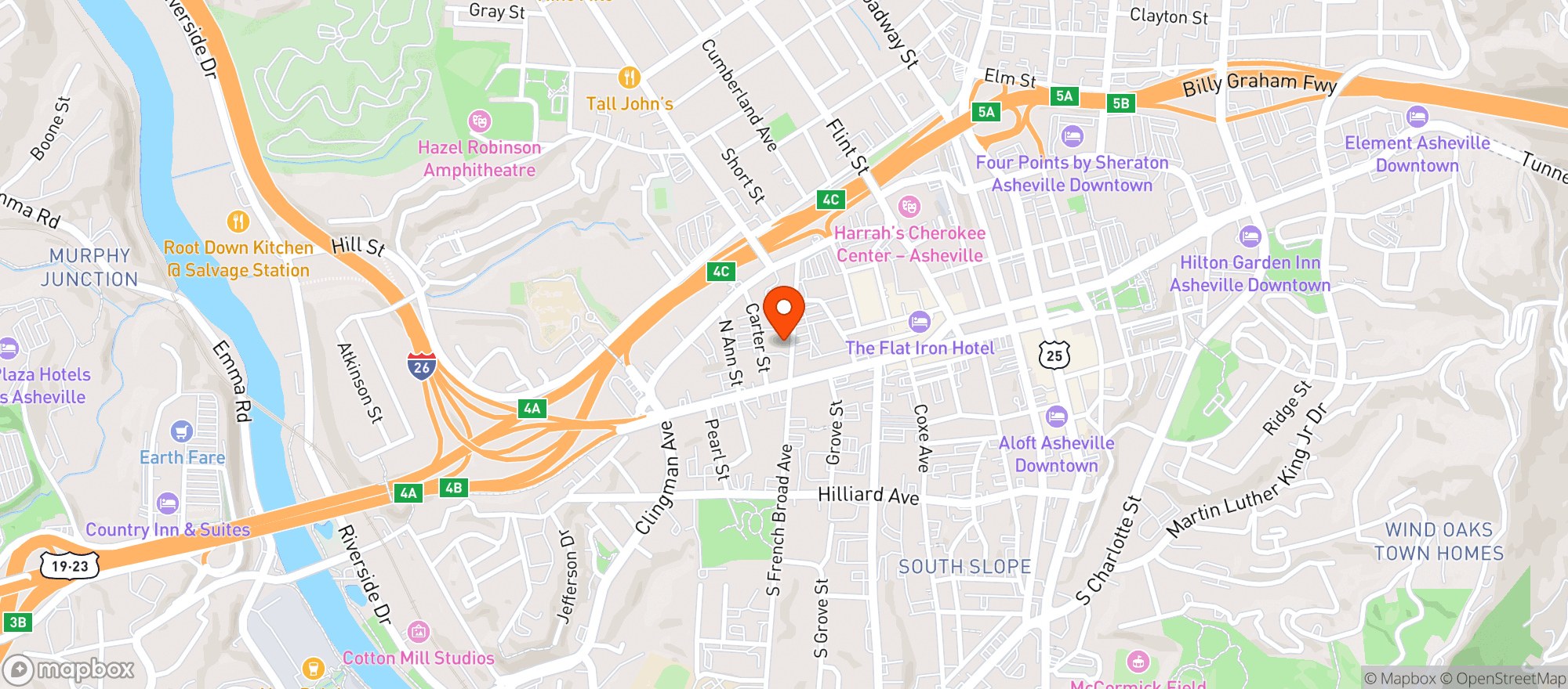 Map showing Shakeys