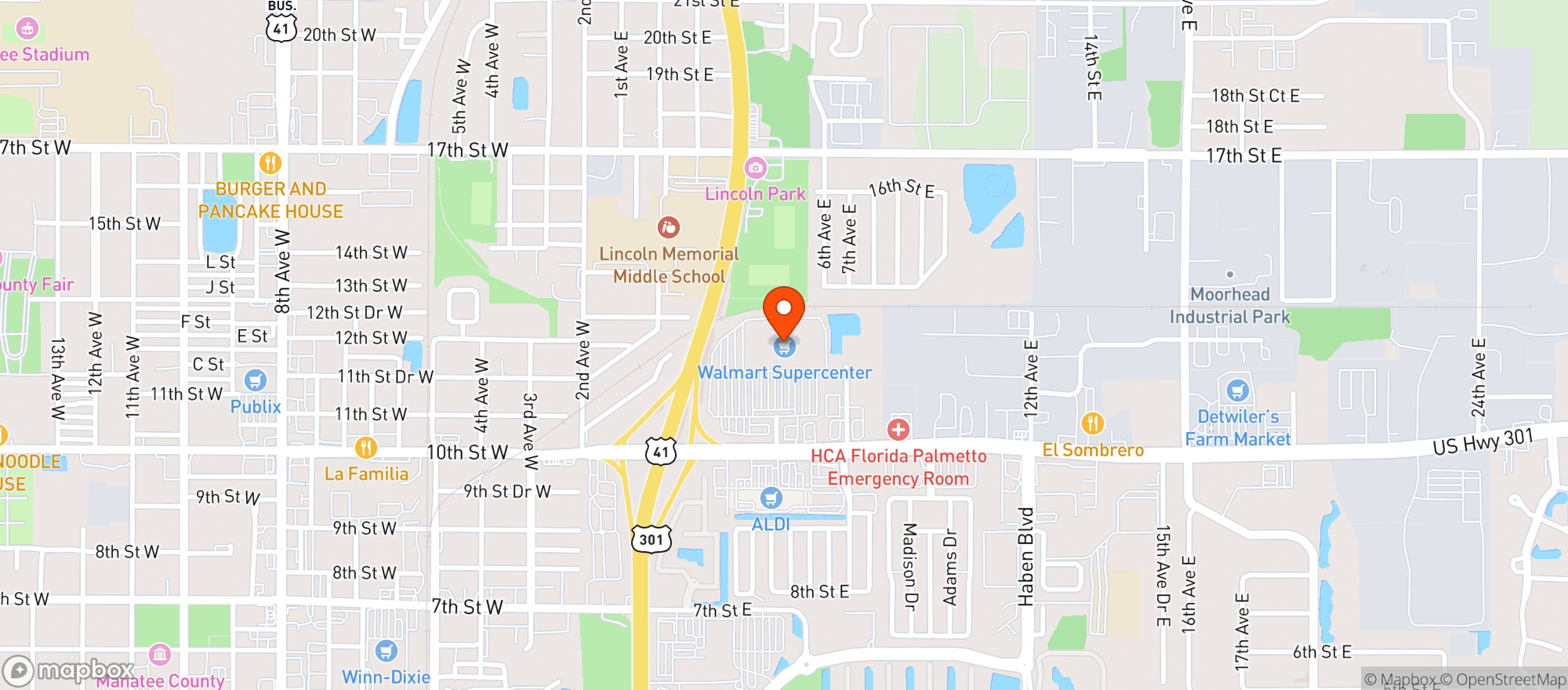 Map showing Walmart Supercenter