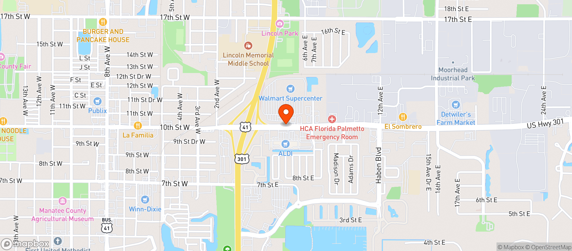 Map showing Walmart Supercenter Liquor Store