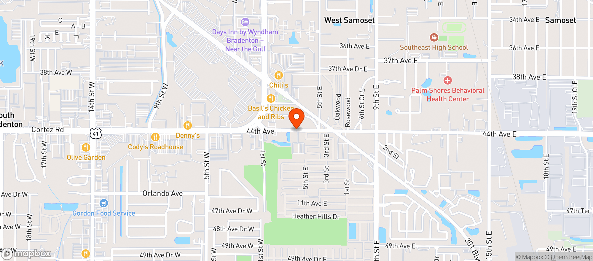 Map showing Moose Lodge