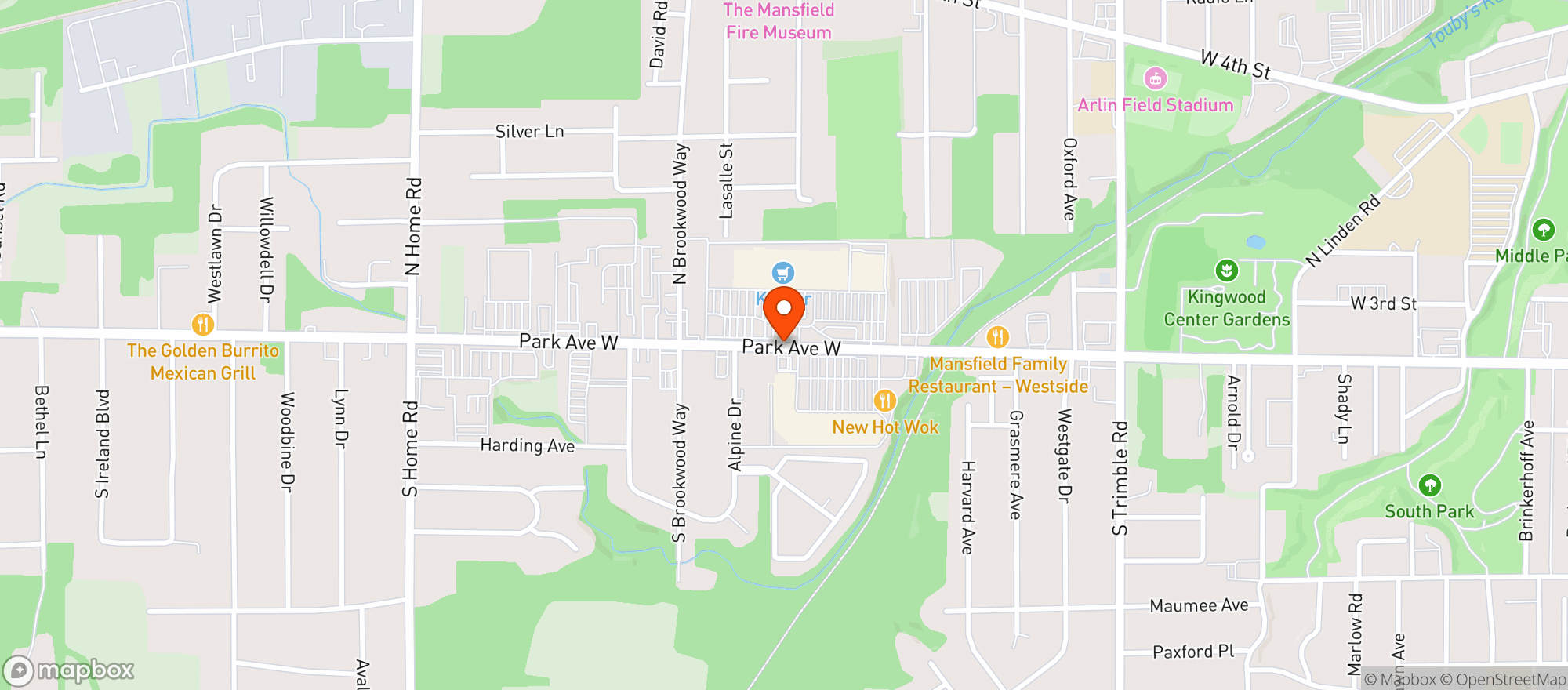 Map showing Kroger Store