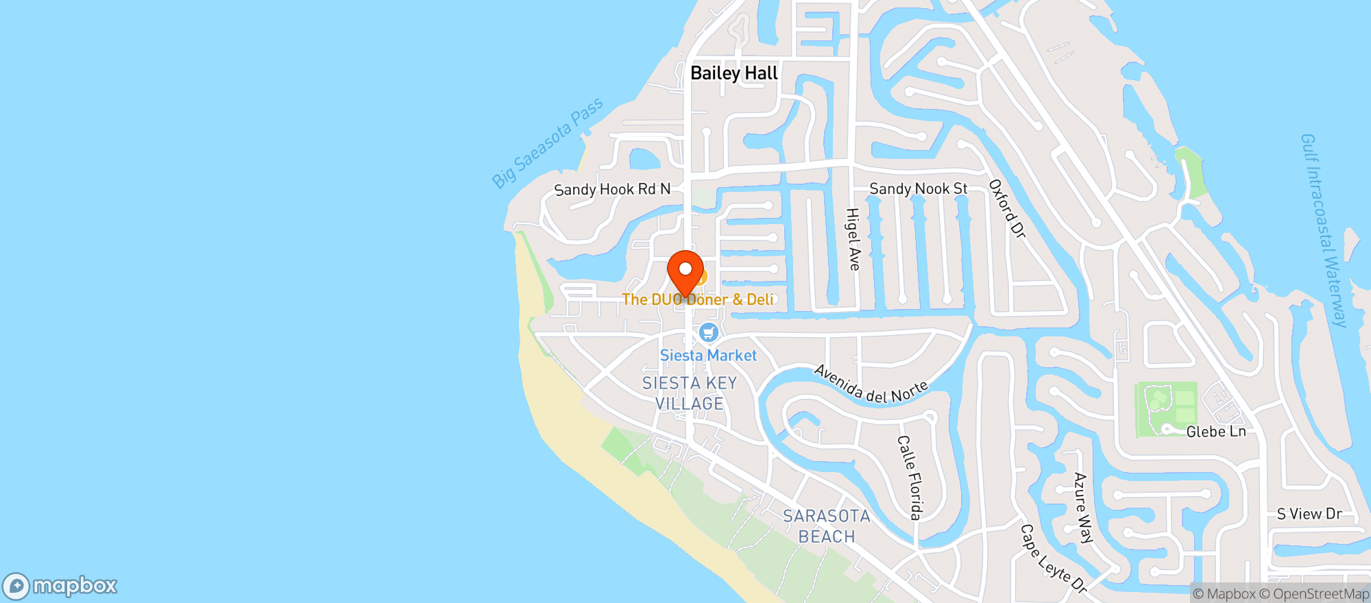 Map showing ISLAND HOUSE TAP AND GRILL