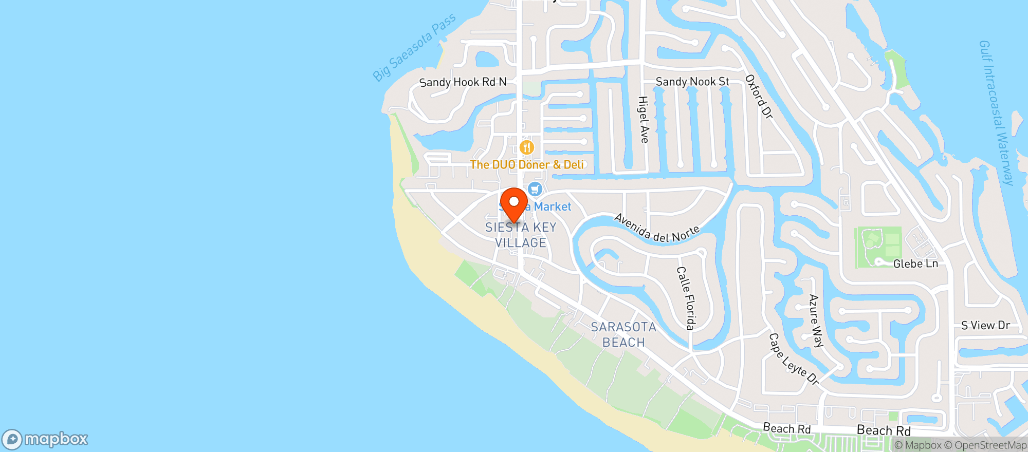 Map showing Siesta Key Oyster Bar