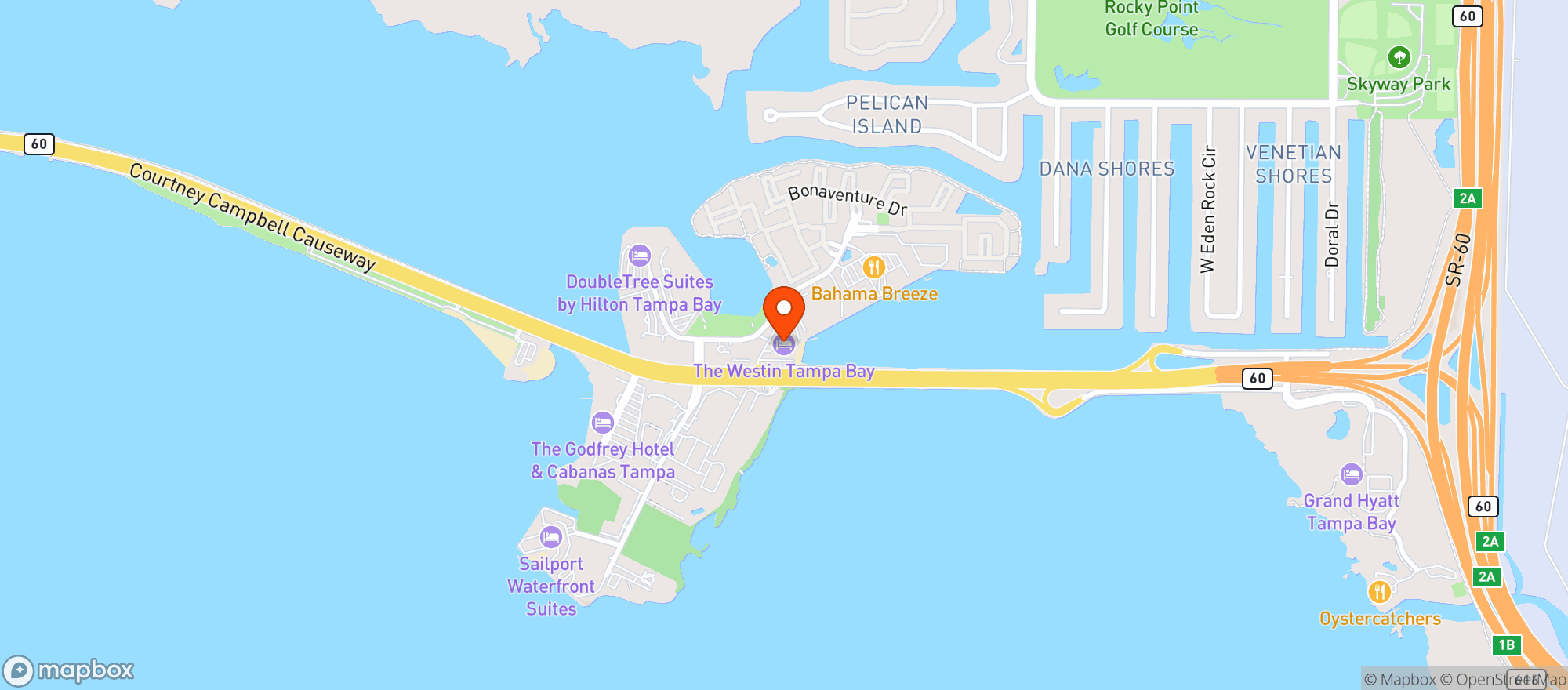 Map showing Westin Hotels & Resorts