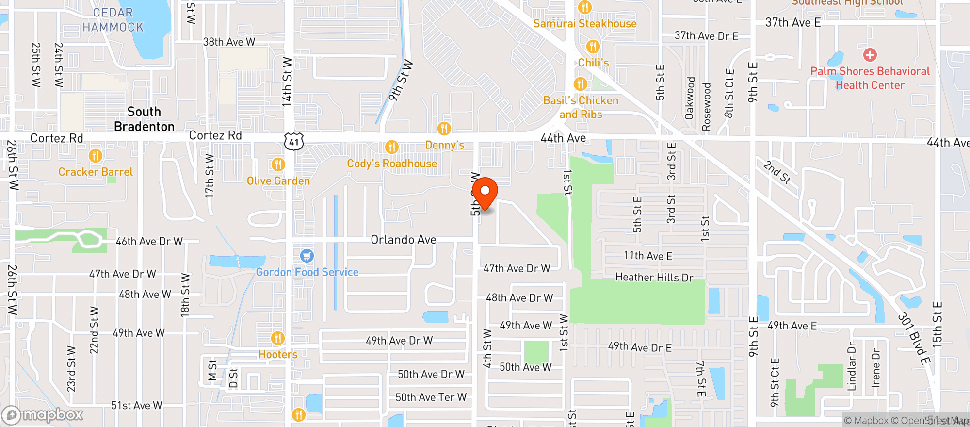 Map showing 5th St Food & Beverage