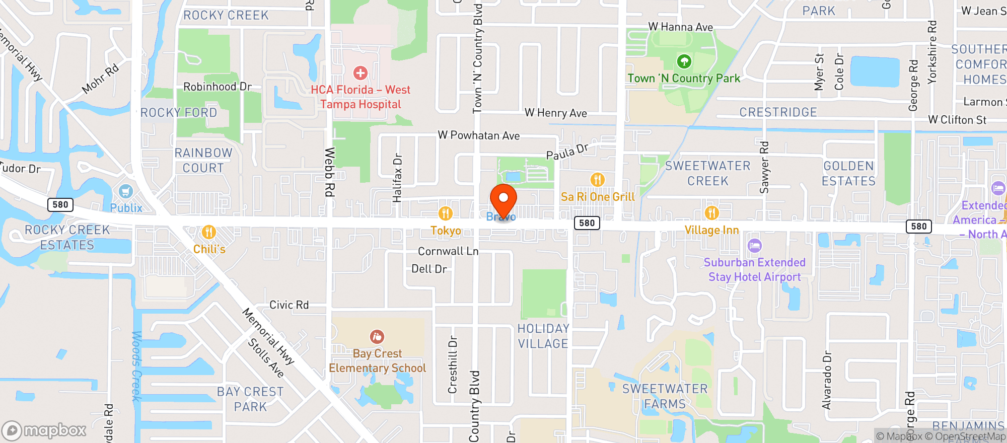 Map showing Bravo Supermarket