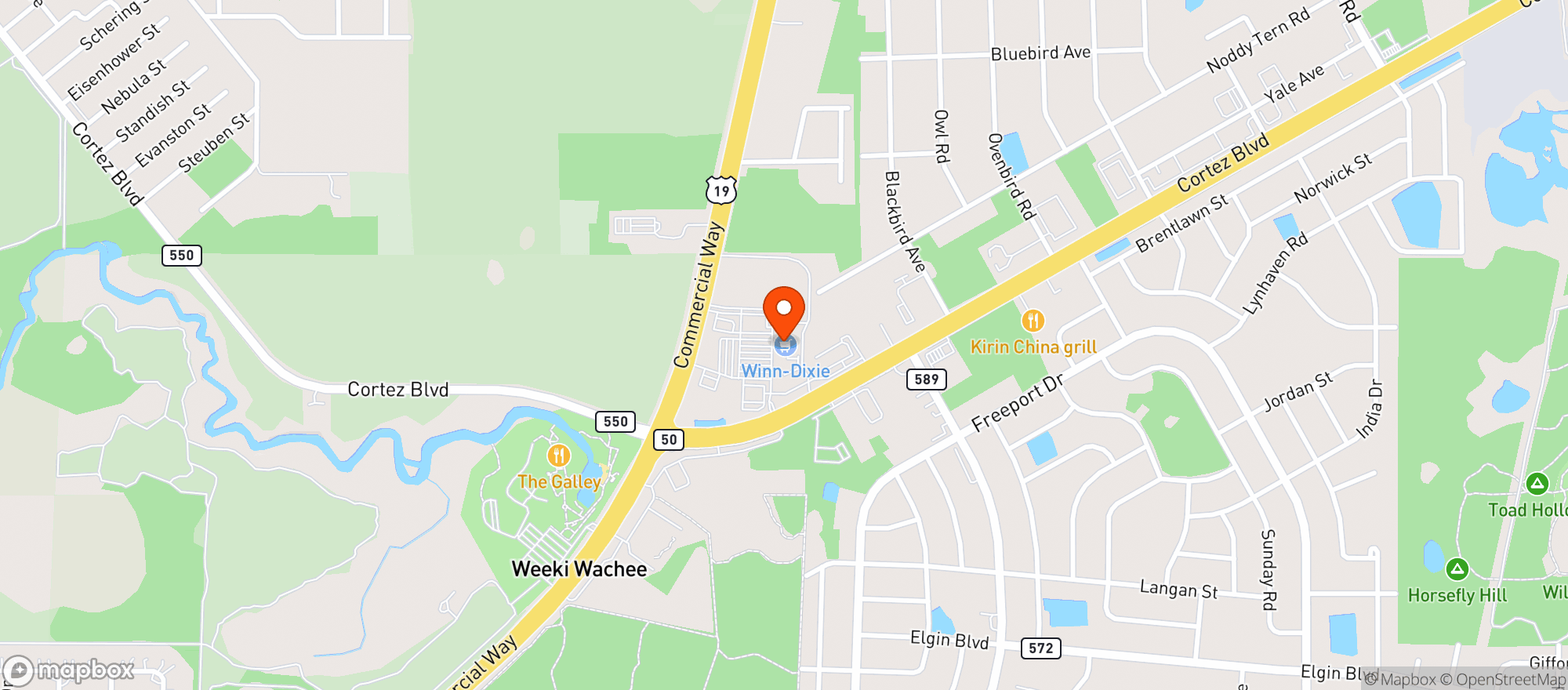 Map showing Winn Dixie