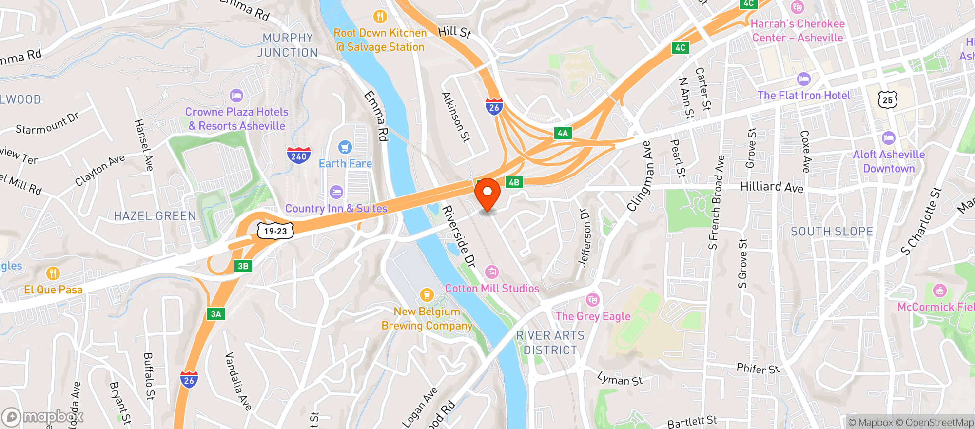 Map showing Baby Bull