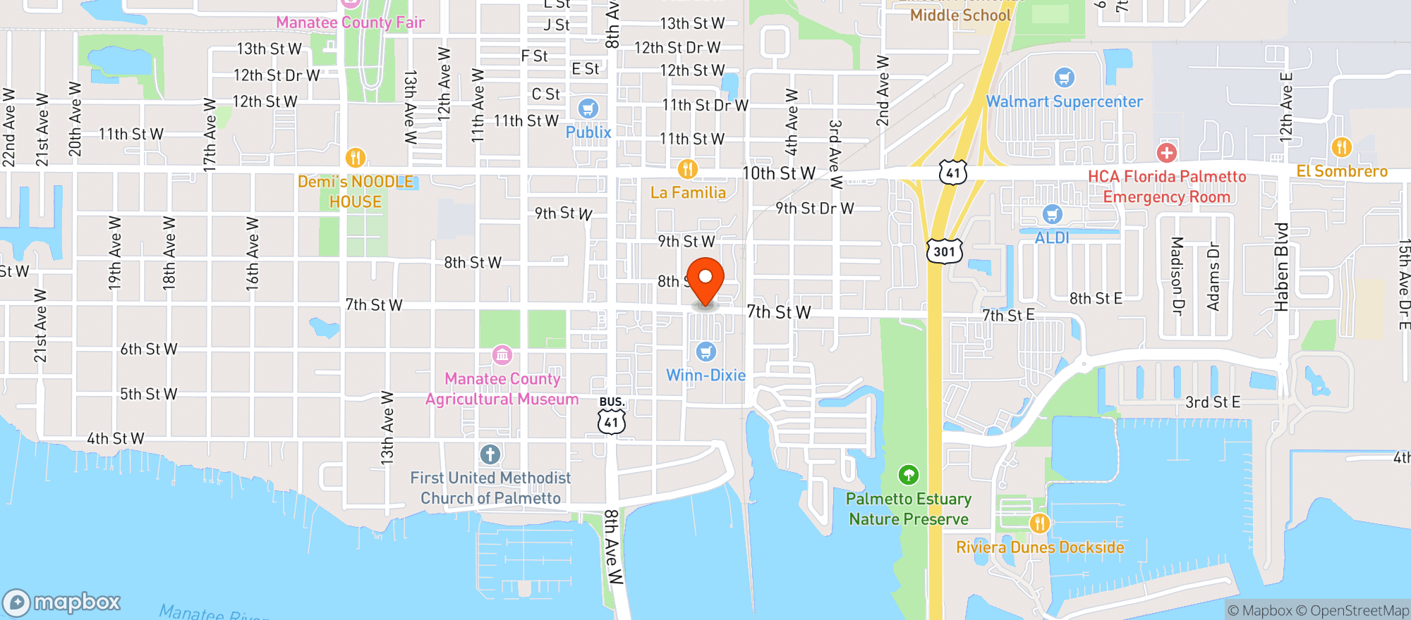 Map showing Winn Dixie